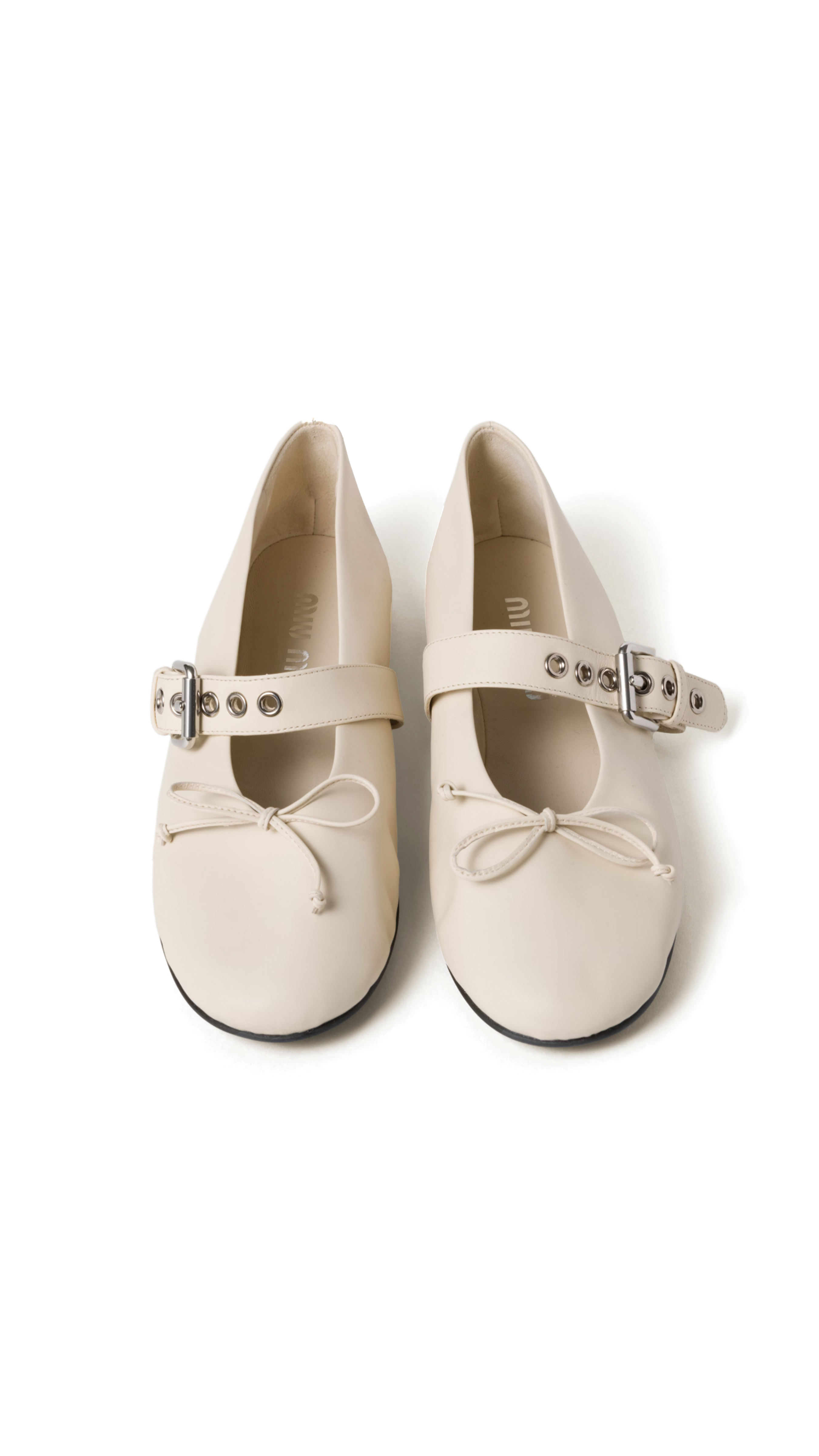 Leather Ballerinas - Ivory