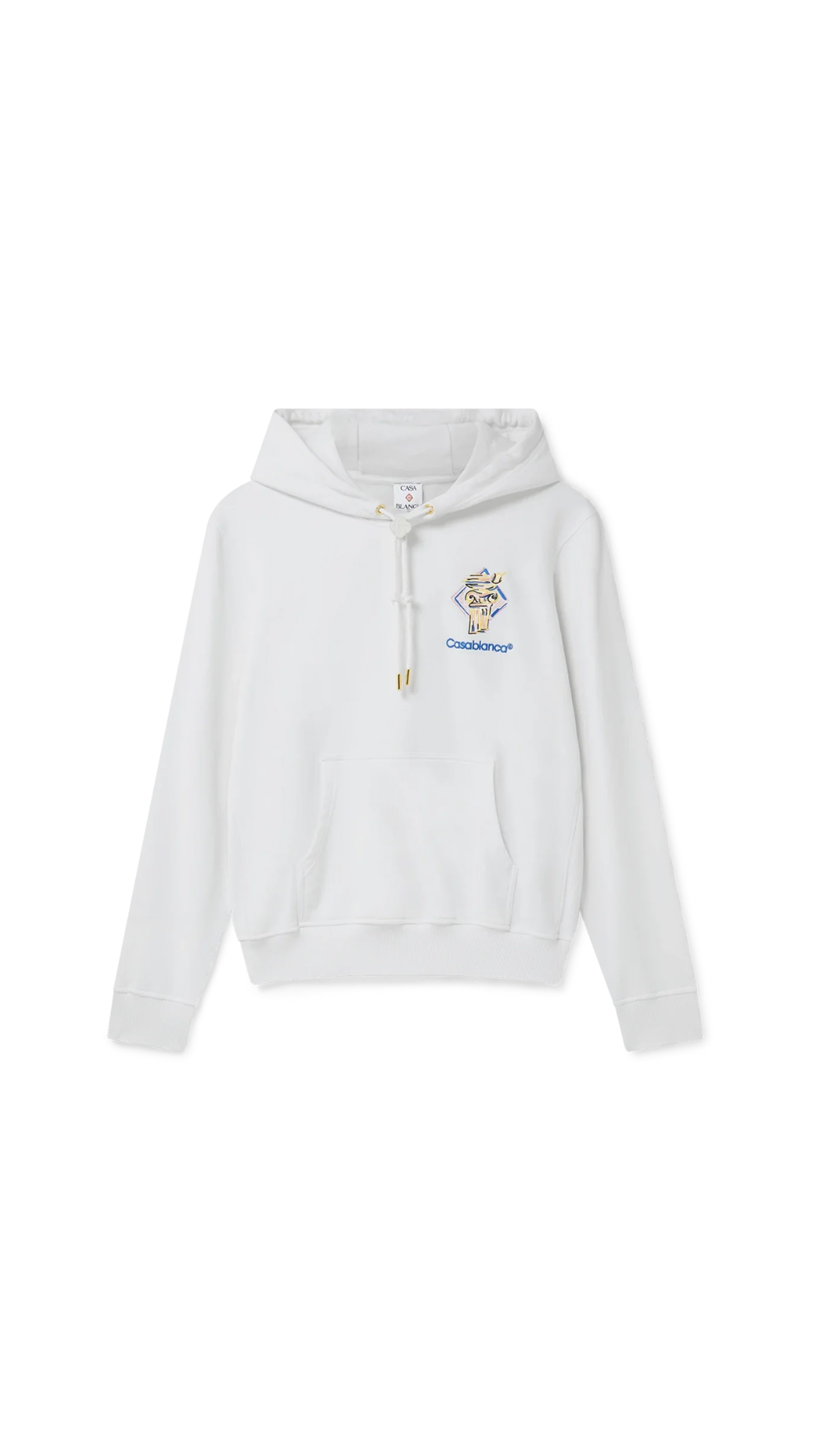 Diamond Column Hooded Sweatshirt - White