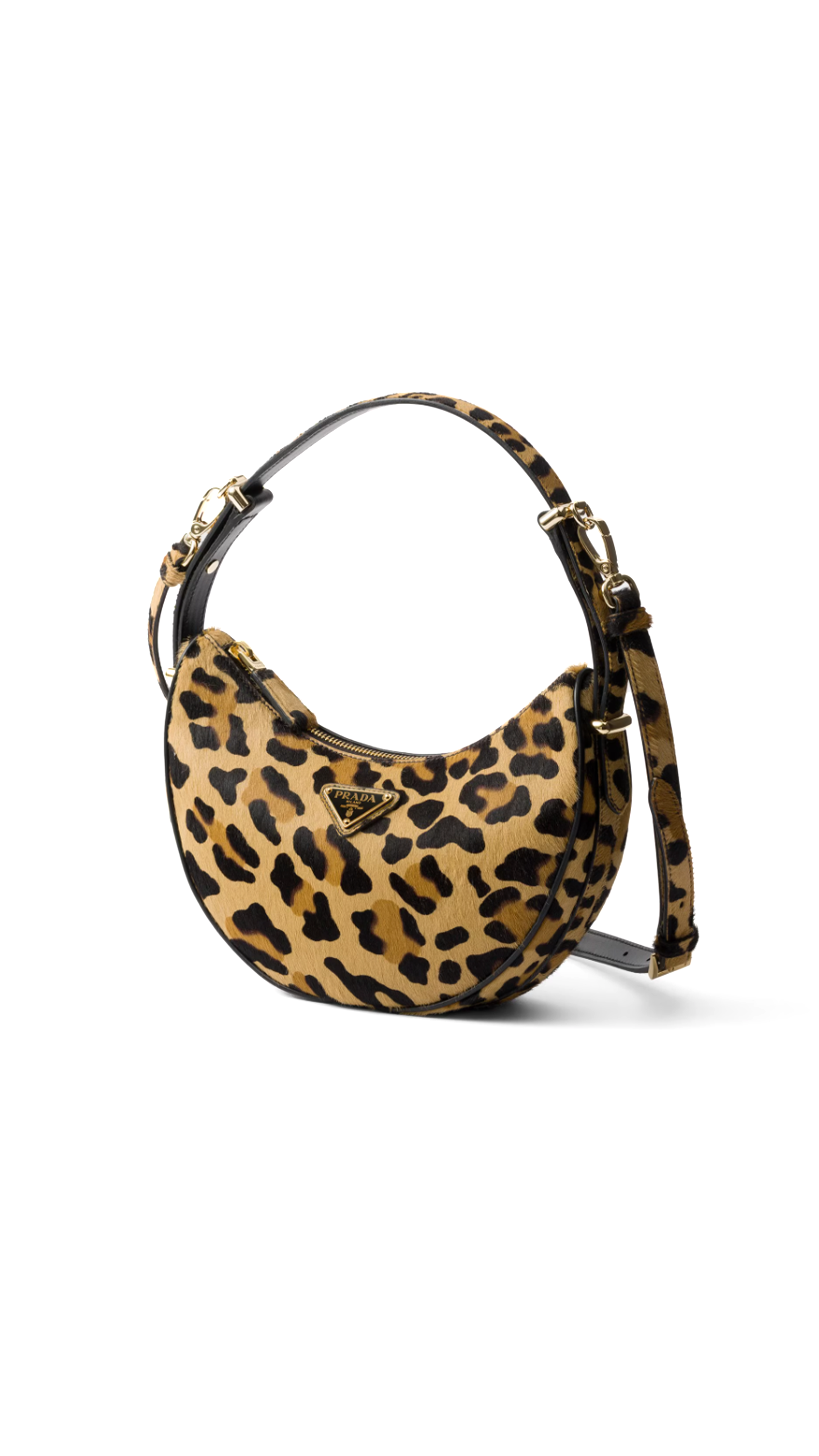 Arqué Printed Leather Shoulder Bag - Leopard