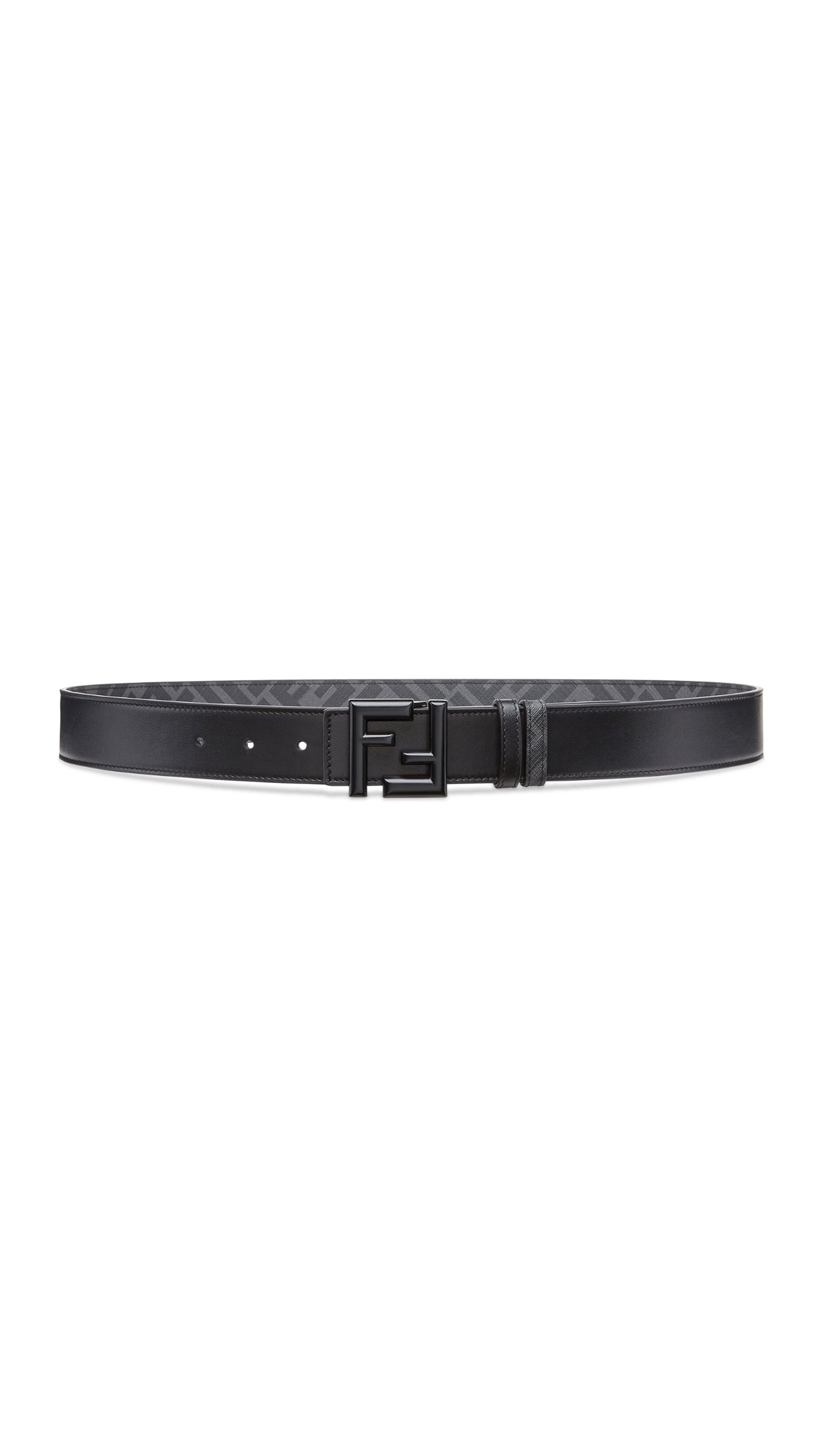 Reversible FF Leather Belt - Black/Gray