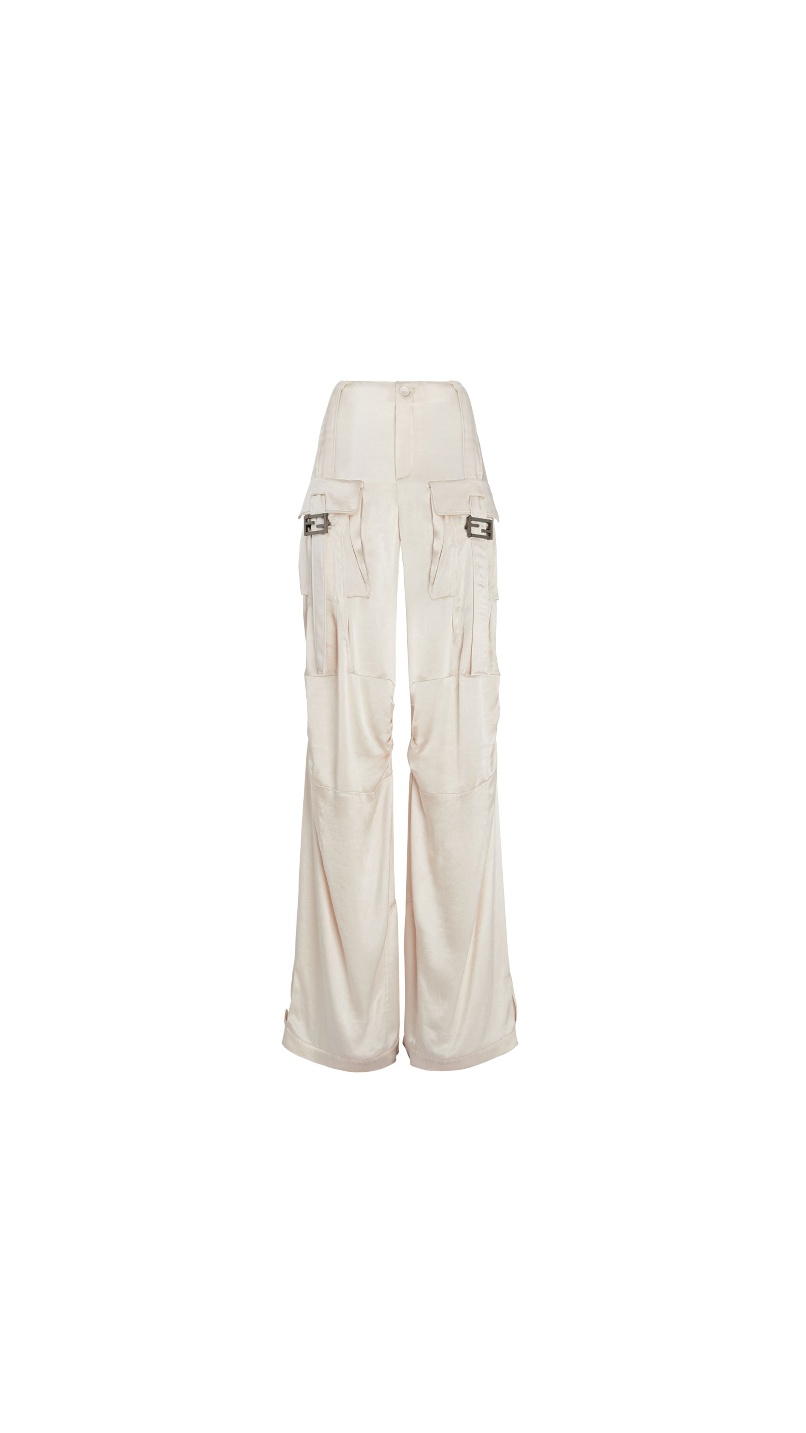 Viscose Cargo Pants - Ivory