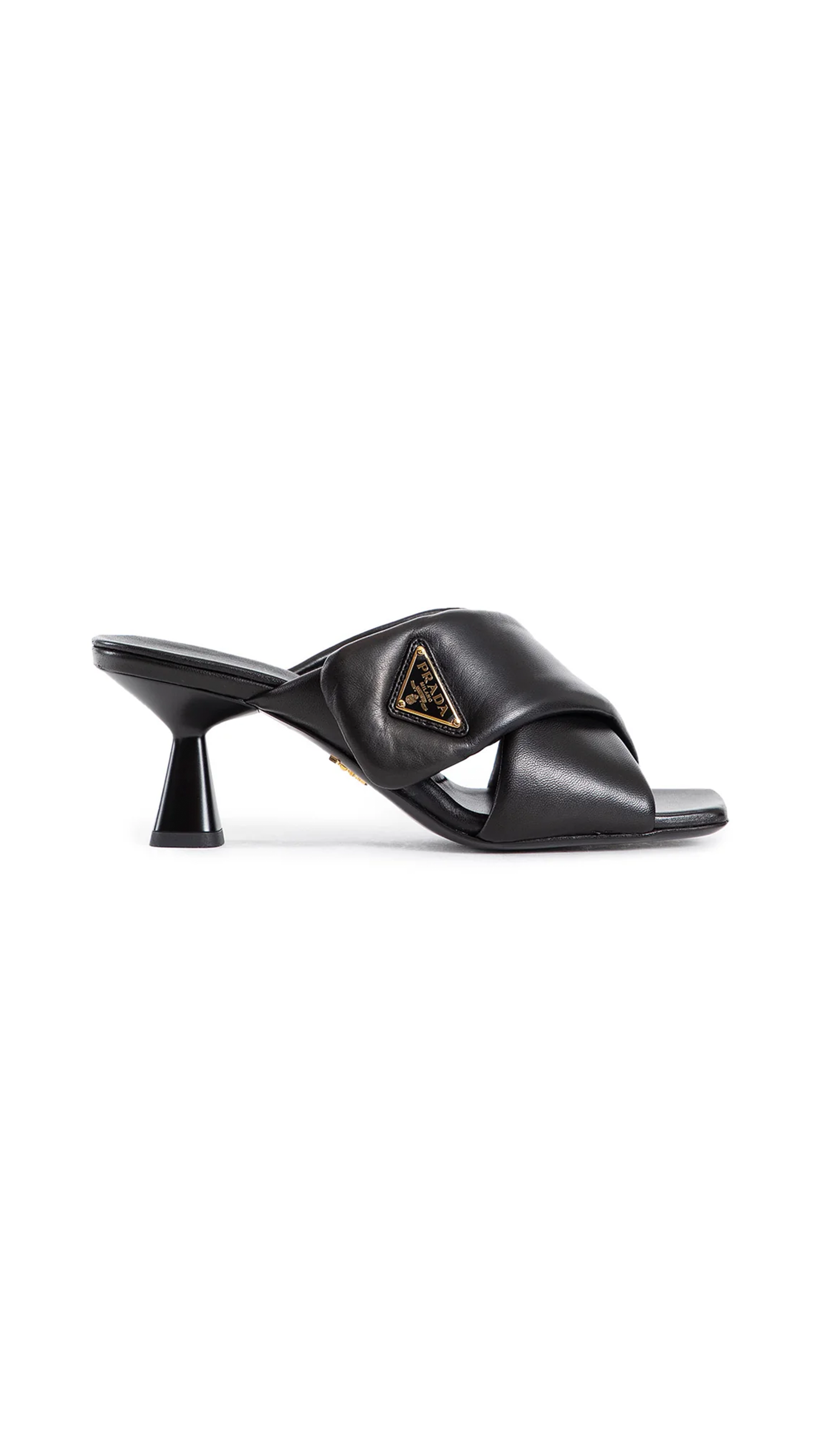 Padded Nappa Leather Sandals - Black
