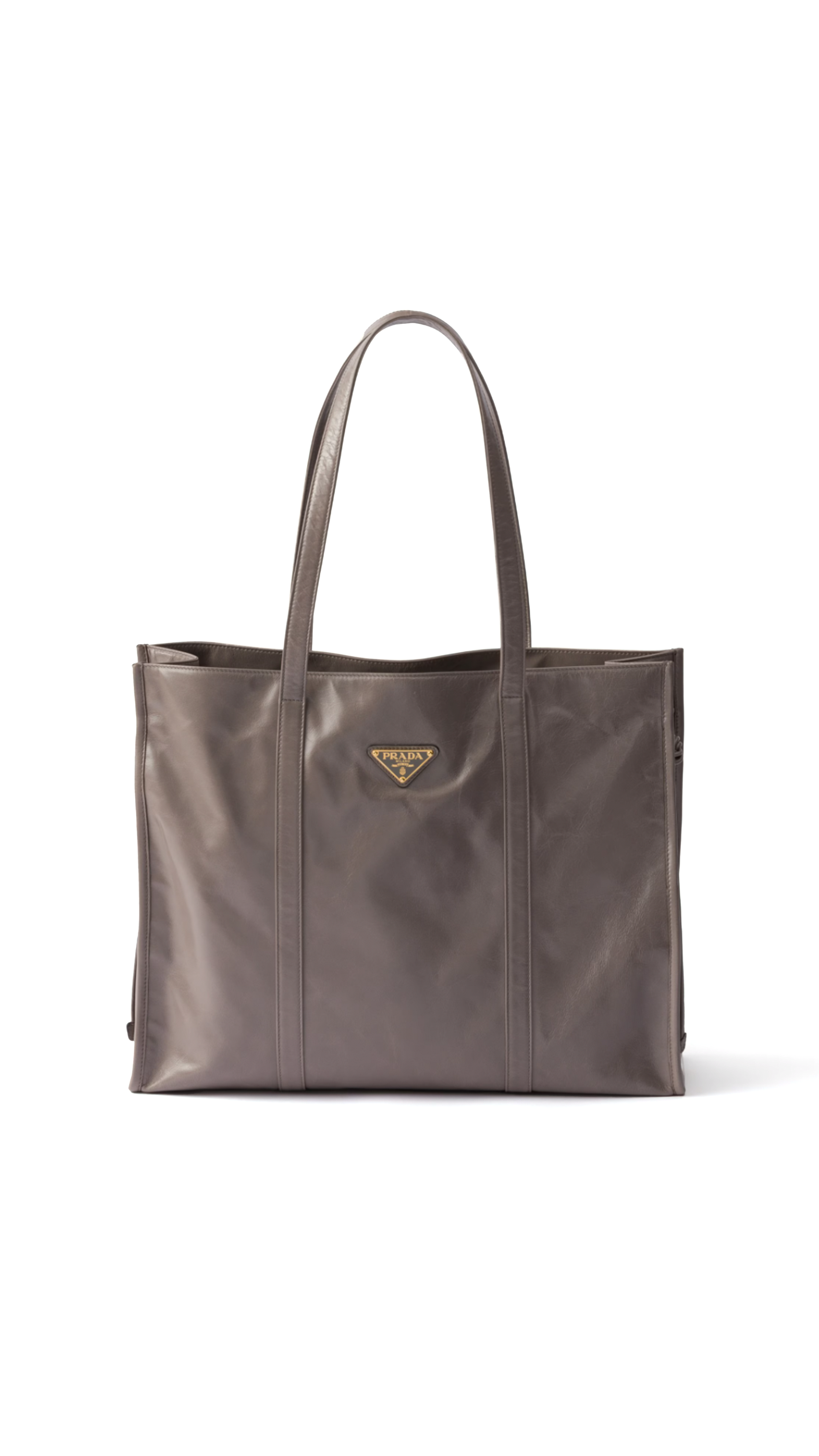 Large Leather Tote Bag - Pewter