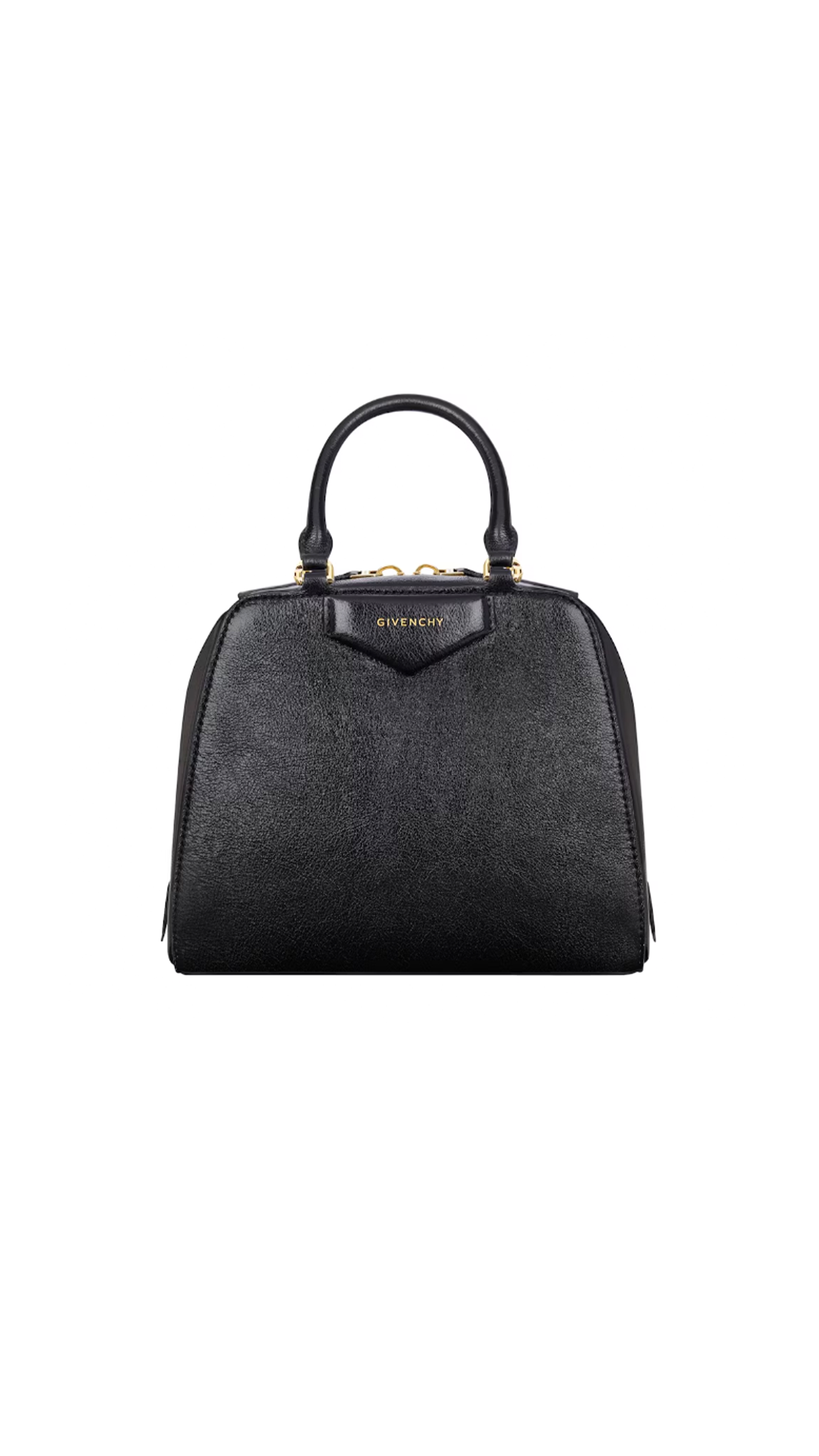 Mini Antigona Cube Bag in Leather - Black