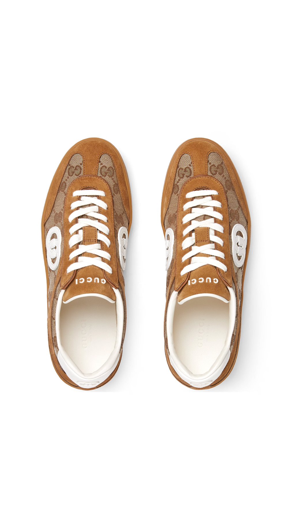 Sneaker with Interlocking G - Brown/Camel