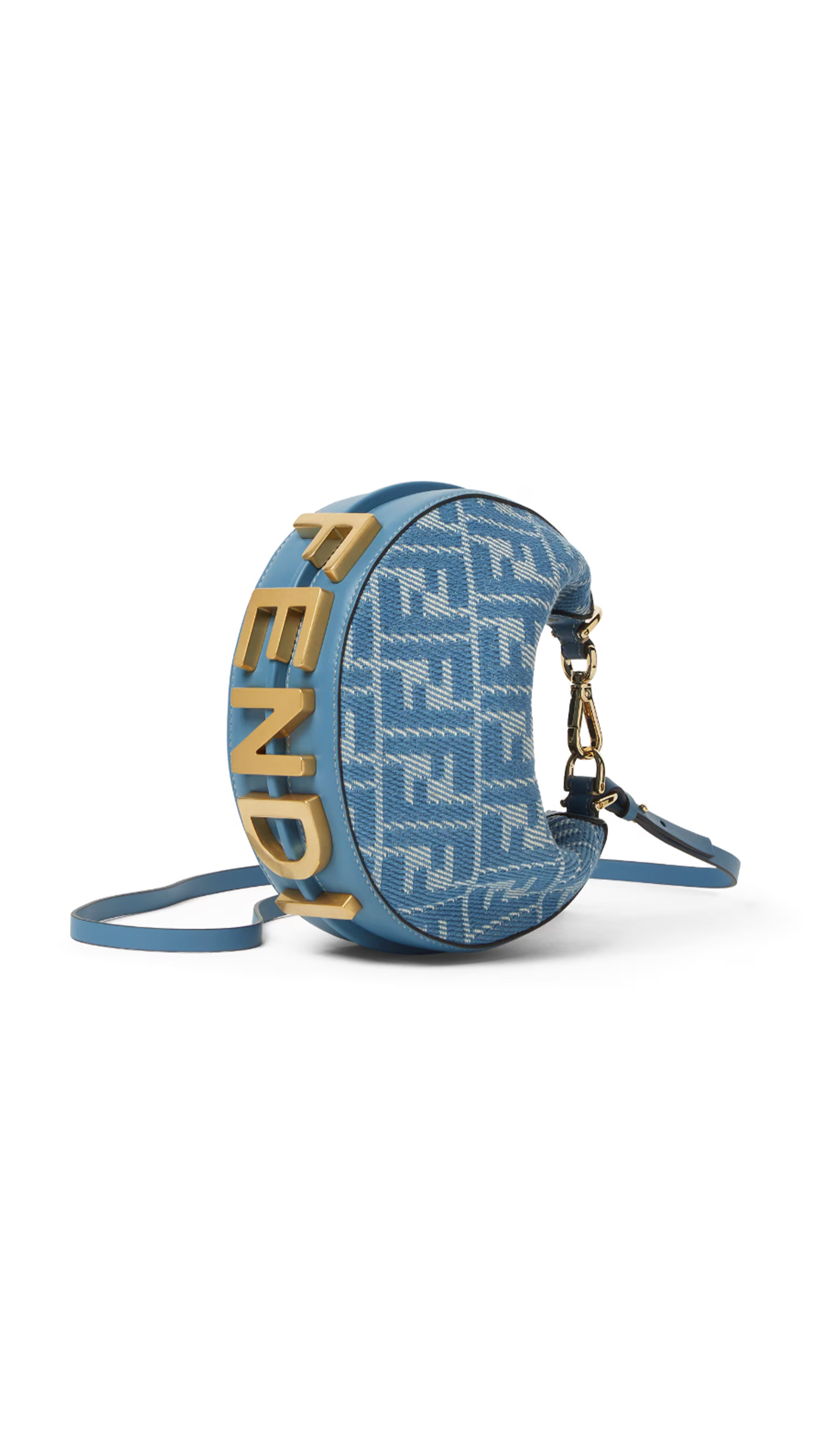 Fendigraphy Mini Bag in Denim FF Jacquard - Blue