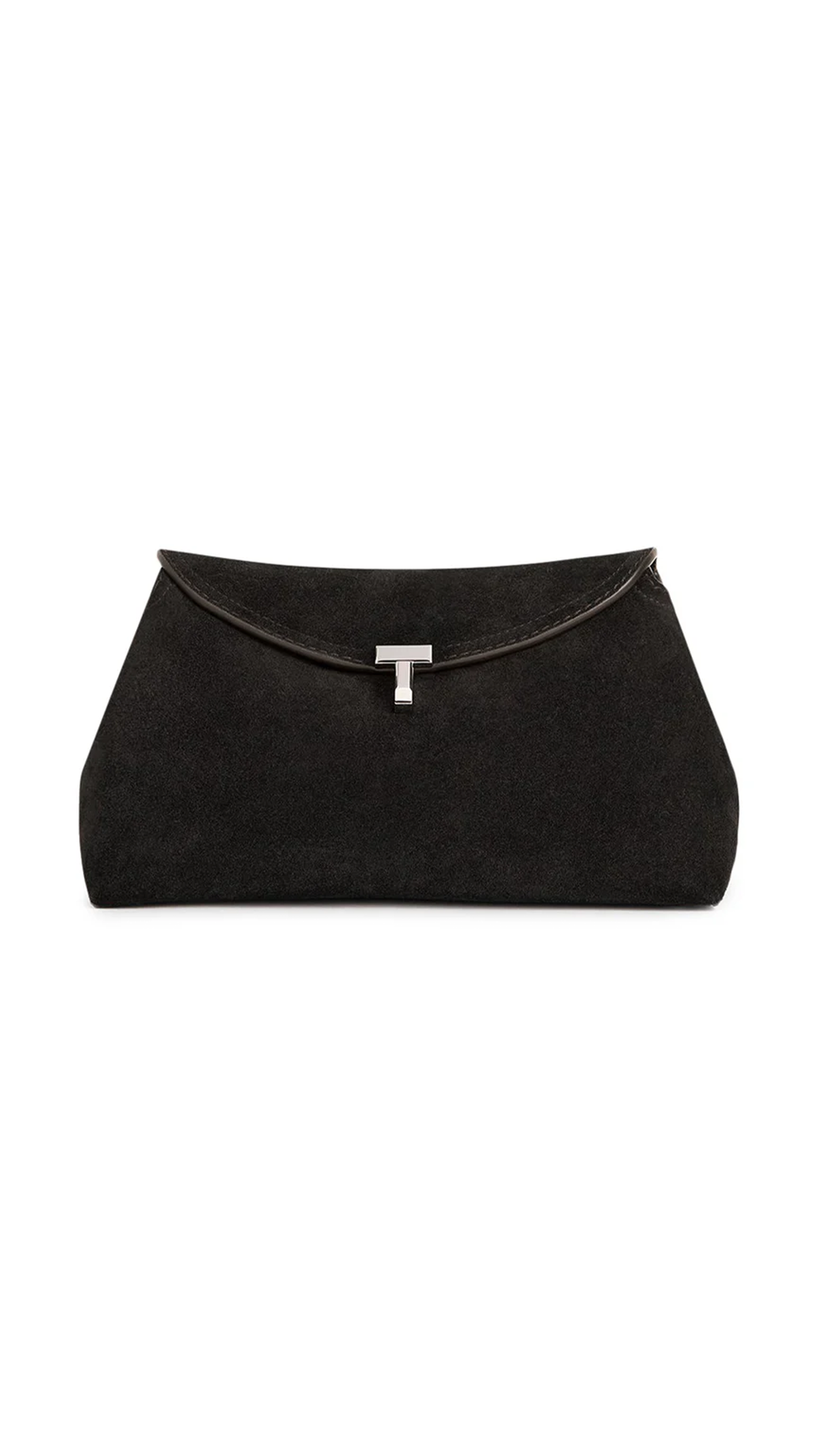 T-Lock Suede Clutch - Espresso