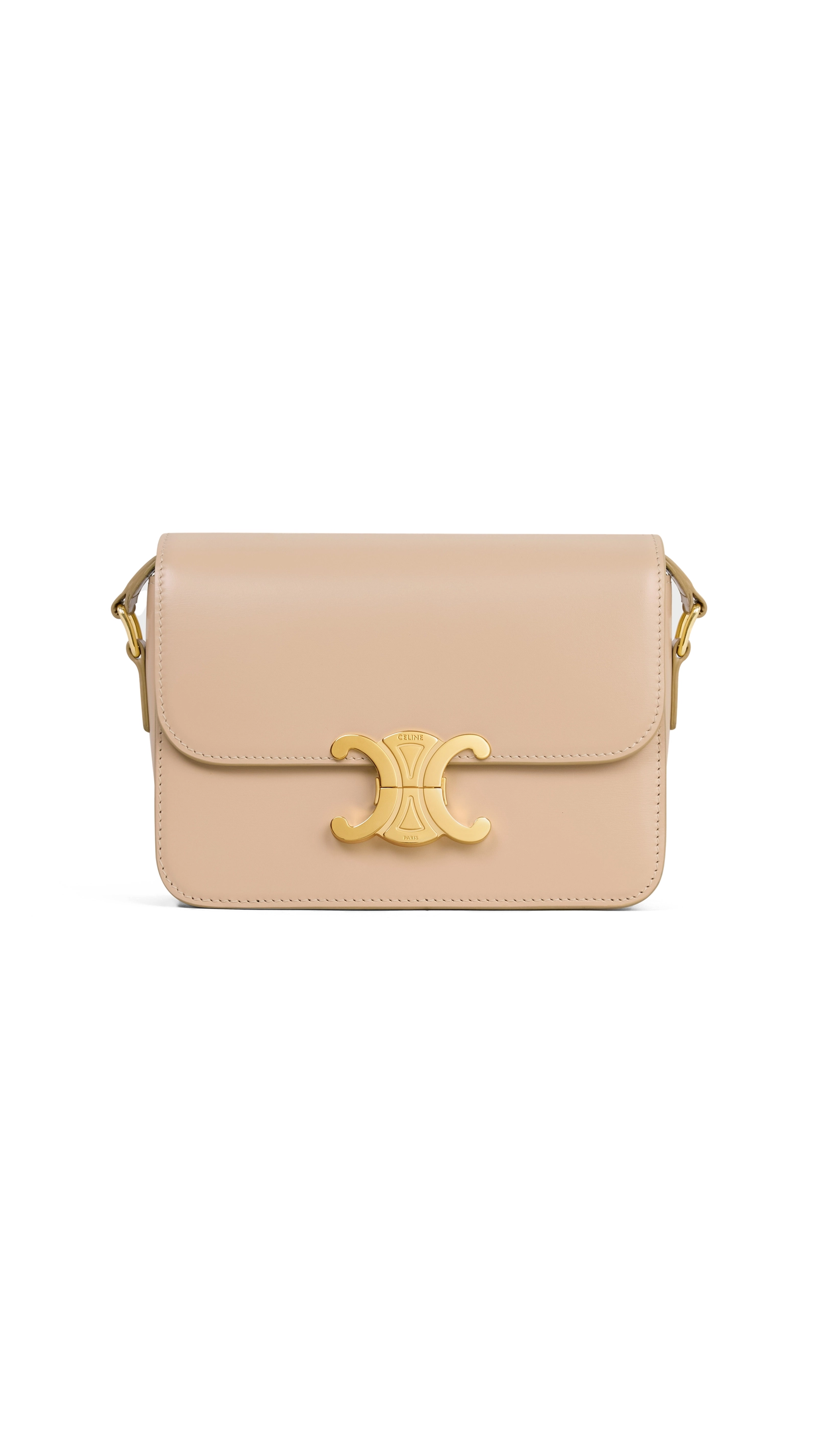 Teen Triomphe Bag in Shiny Calfskin - Oat Beige