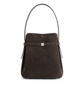 Suede Belted Bucket Bag