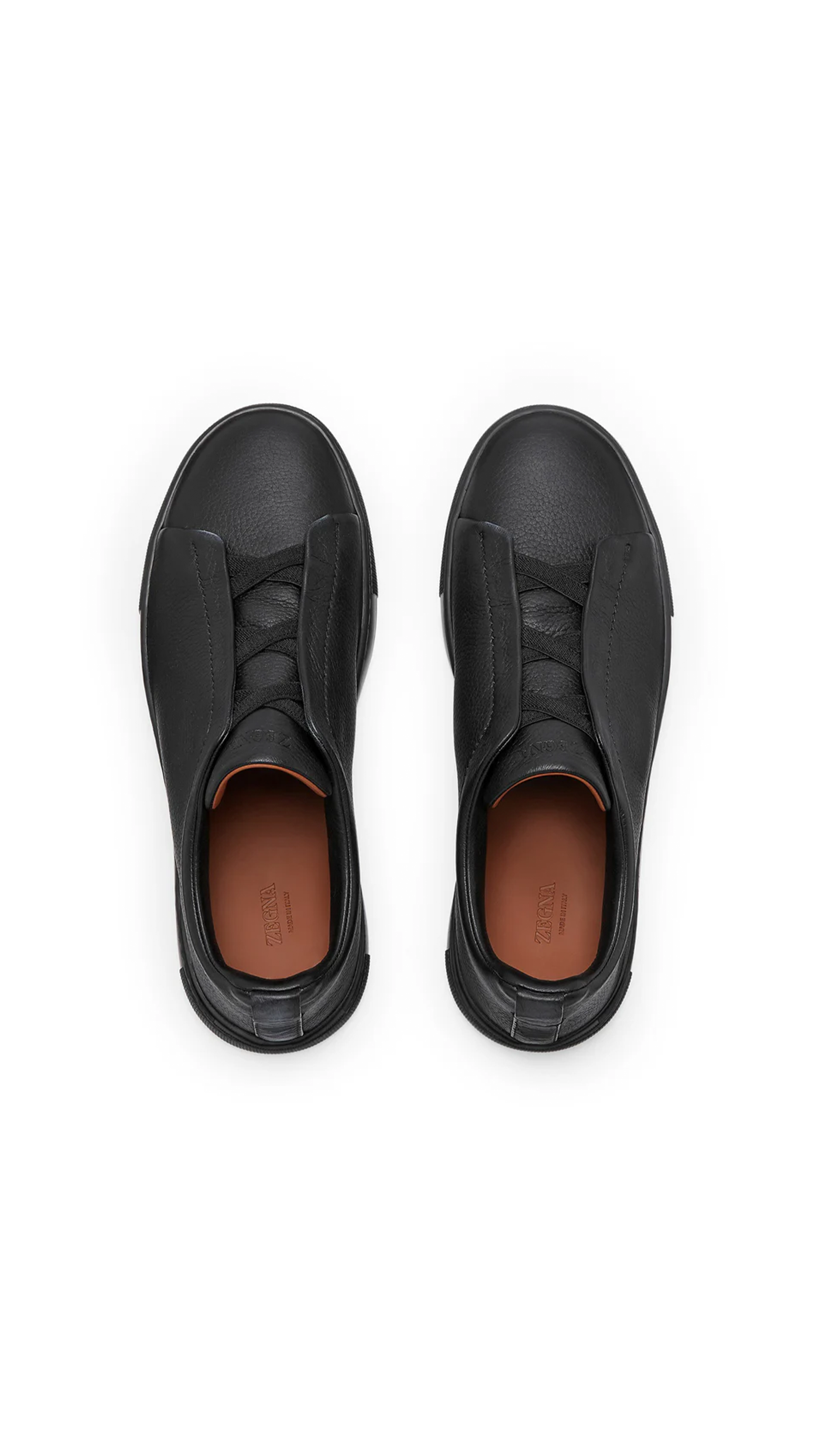 Deerskin Triple Stitch™ Low Top Sneakers - Black