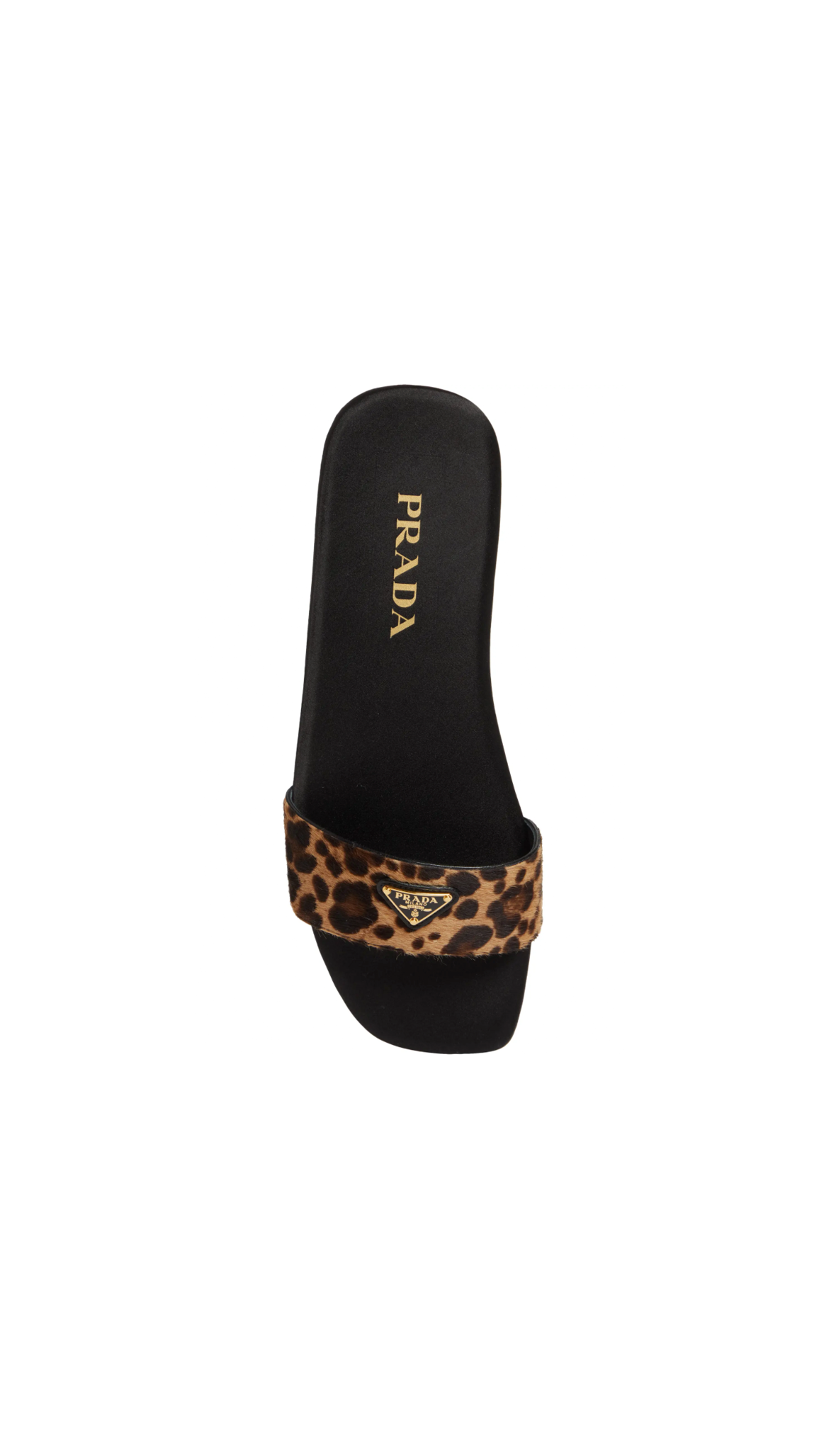 Calf Hair Leather Slide - Black/Leopard