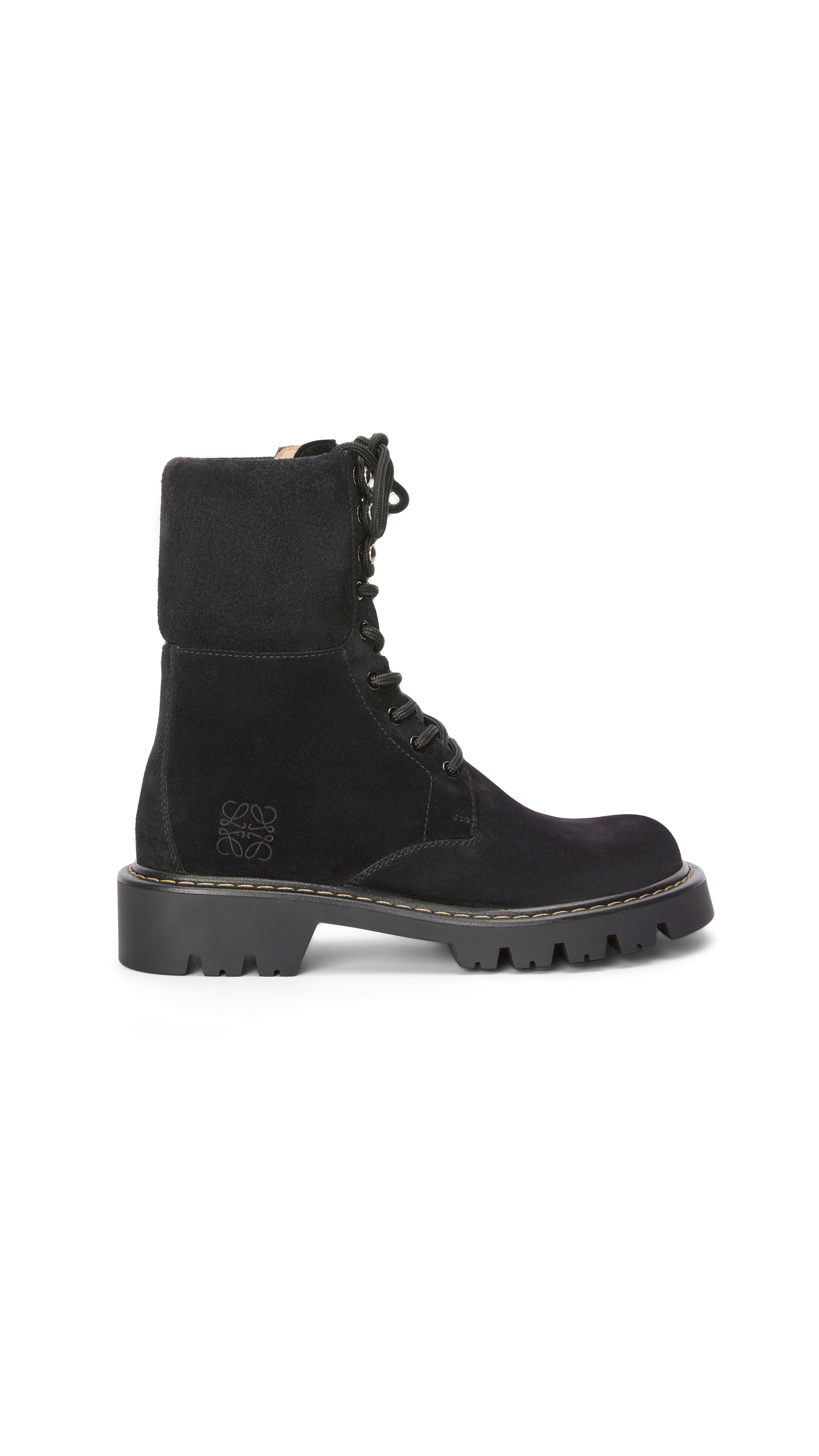 Sierra Combat Boot in Suede - Black