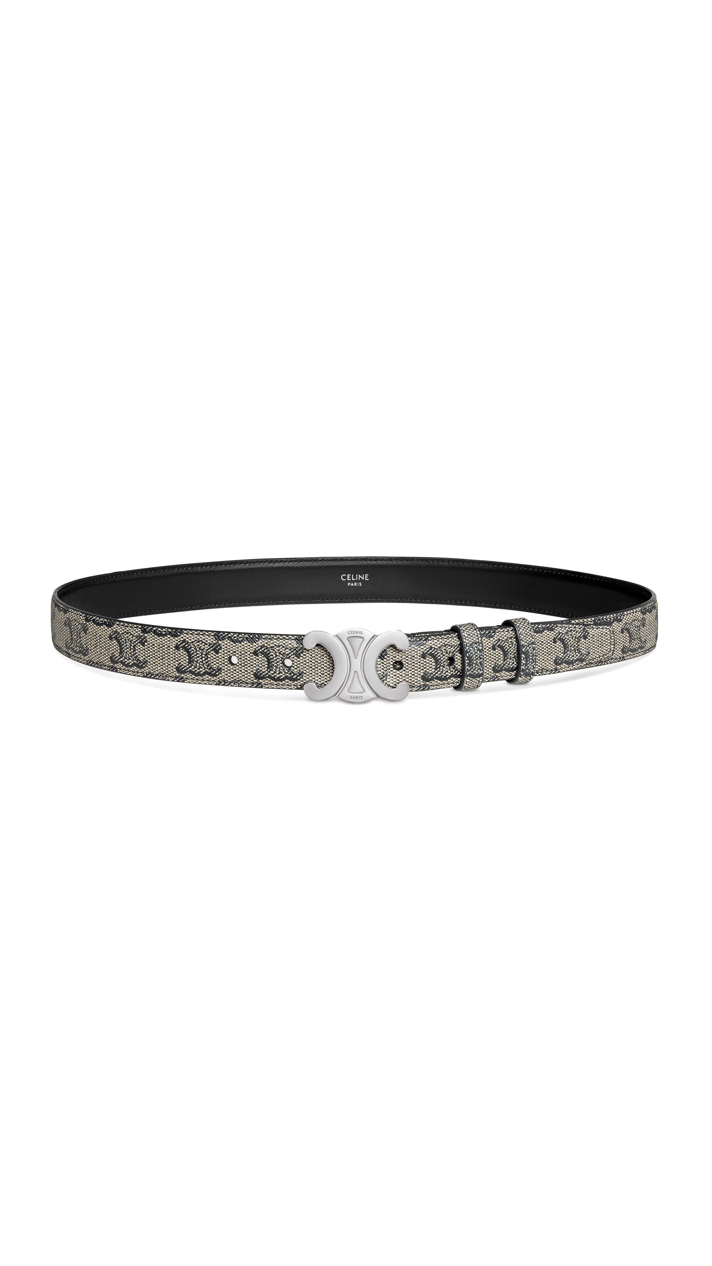 Medium Triomphe Belt in Triomphe Canvas - Beige/Silver