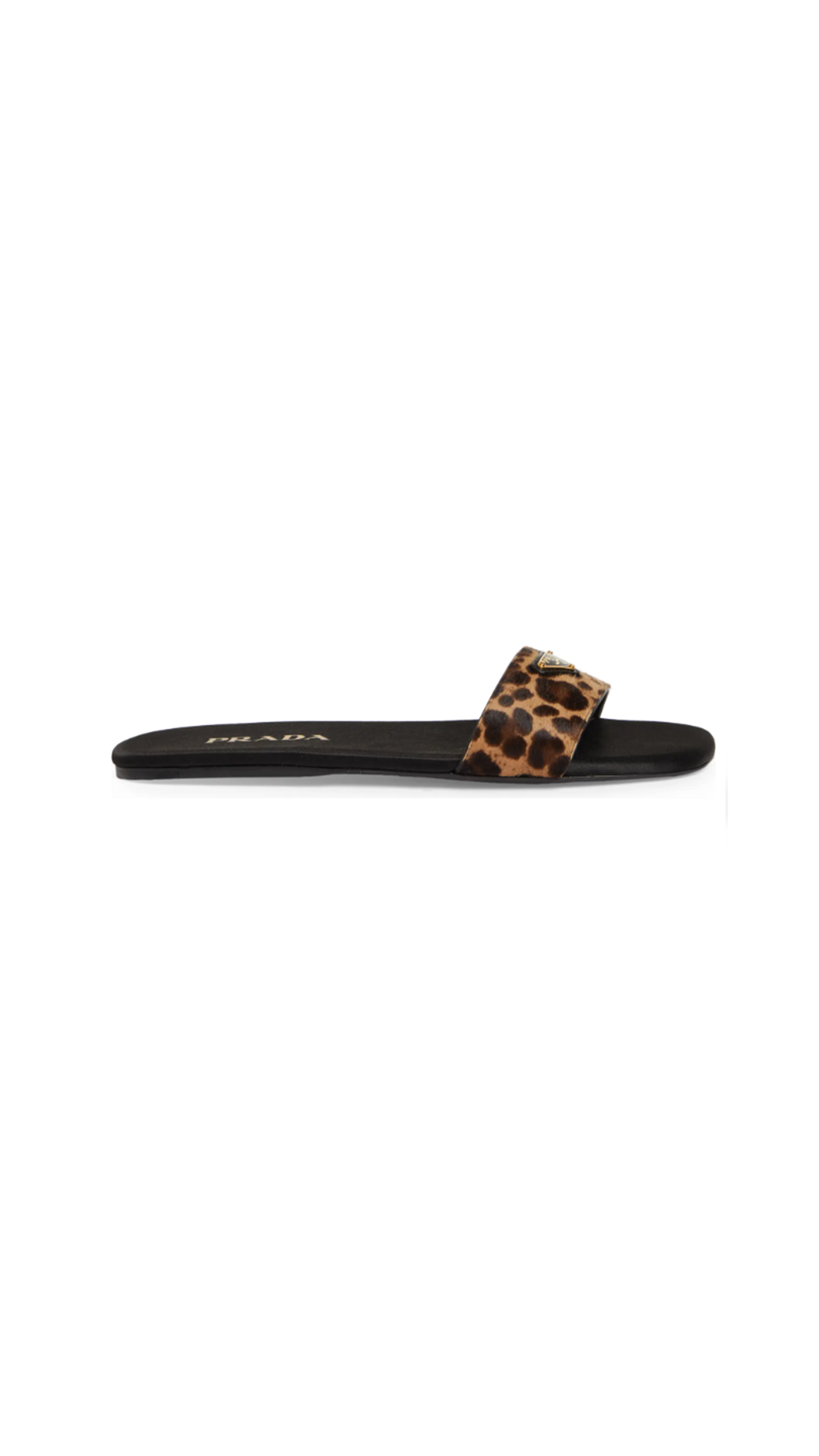 Calf Hair Leather Slide - Black/Leopard