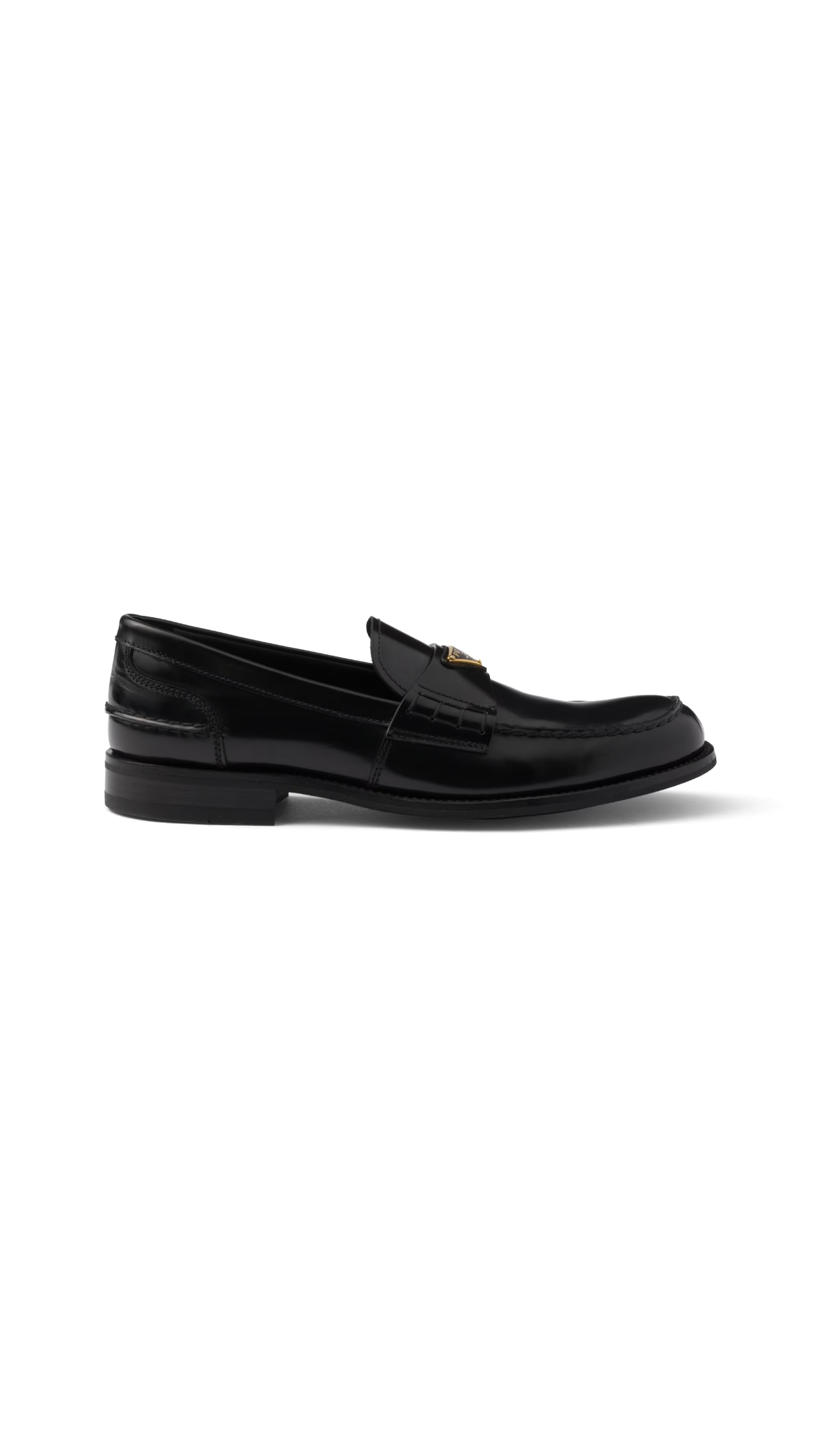 Brushed Leather Loafers - Black