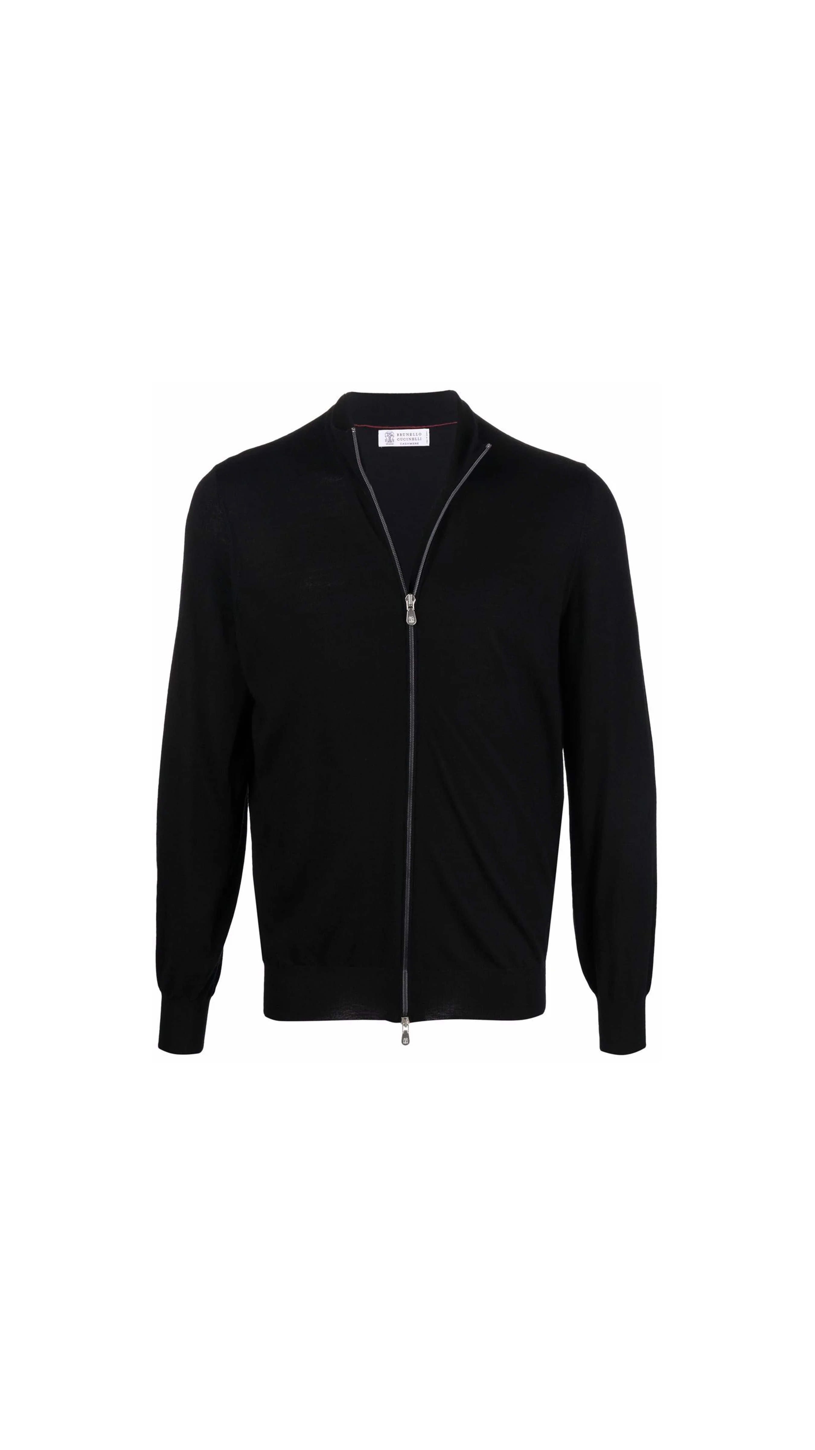 Wool and Cashmere Lightweight Cardigan - Black