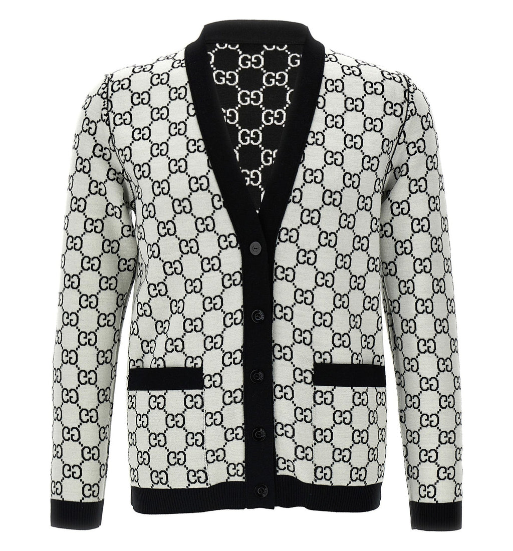 Reversible GG Wool Jacquard Cardigan