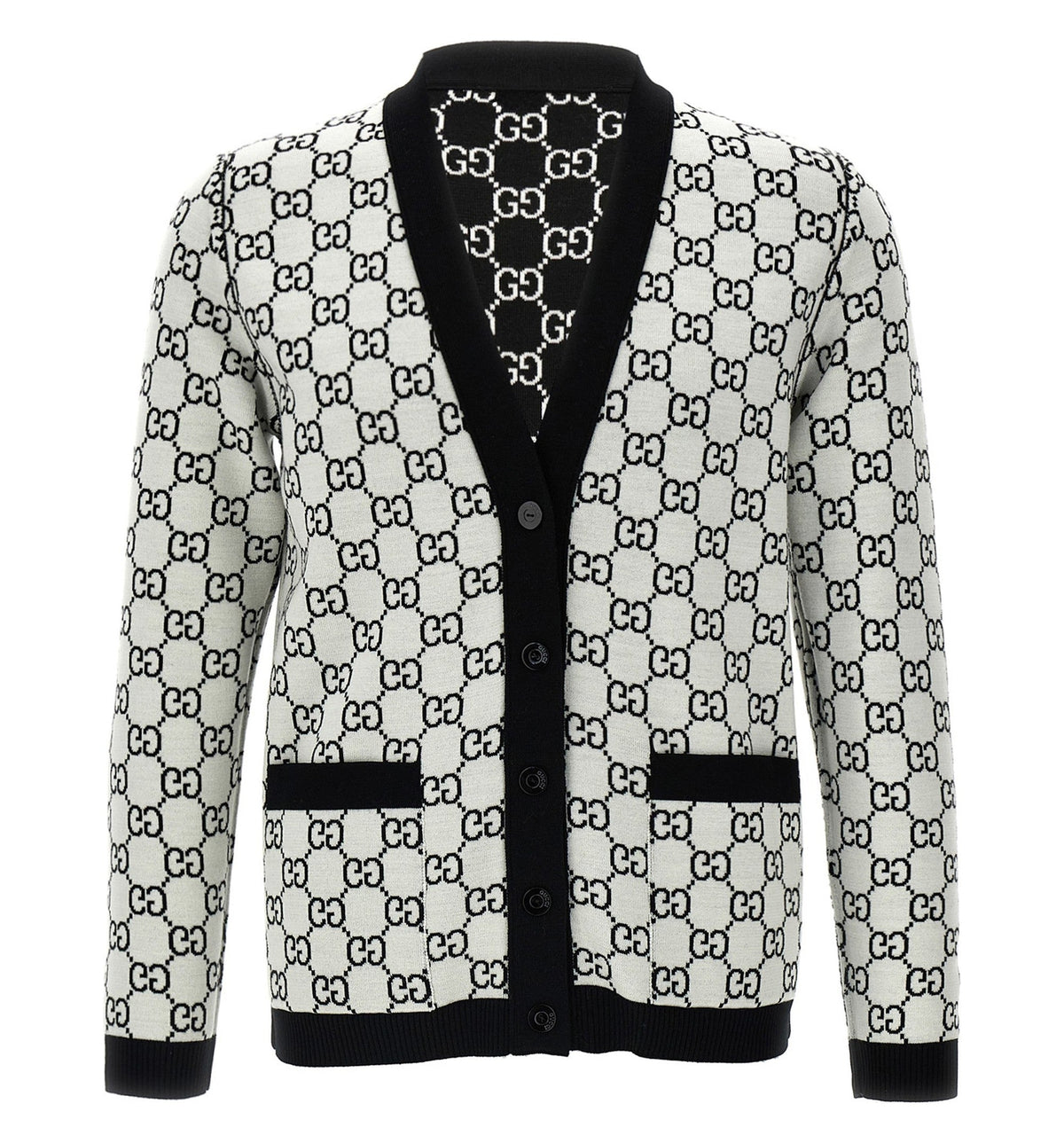 Reversible GG Wool Jacquard Cardigan