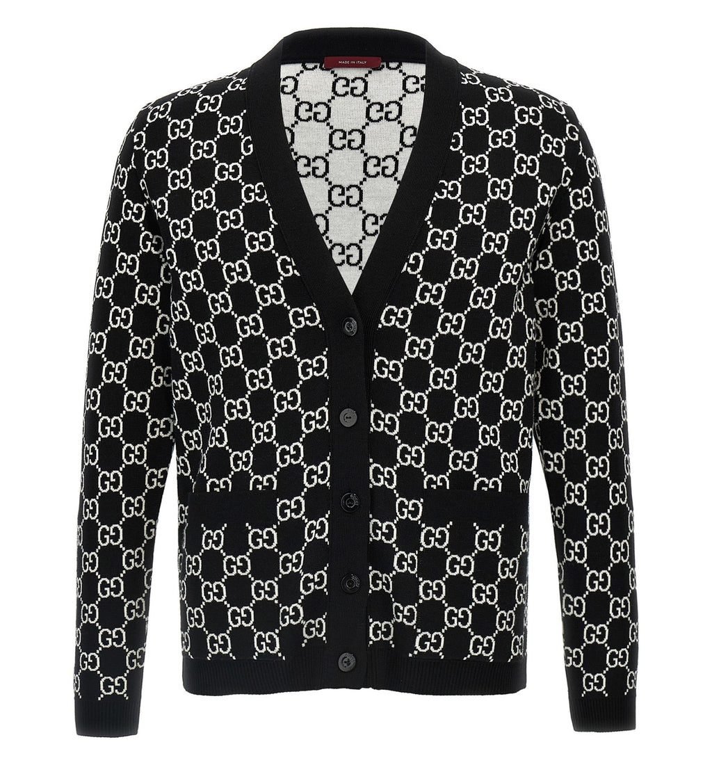Reversible GG Wool Jacquard Cardigan