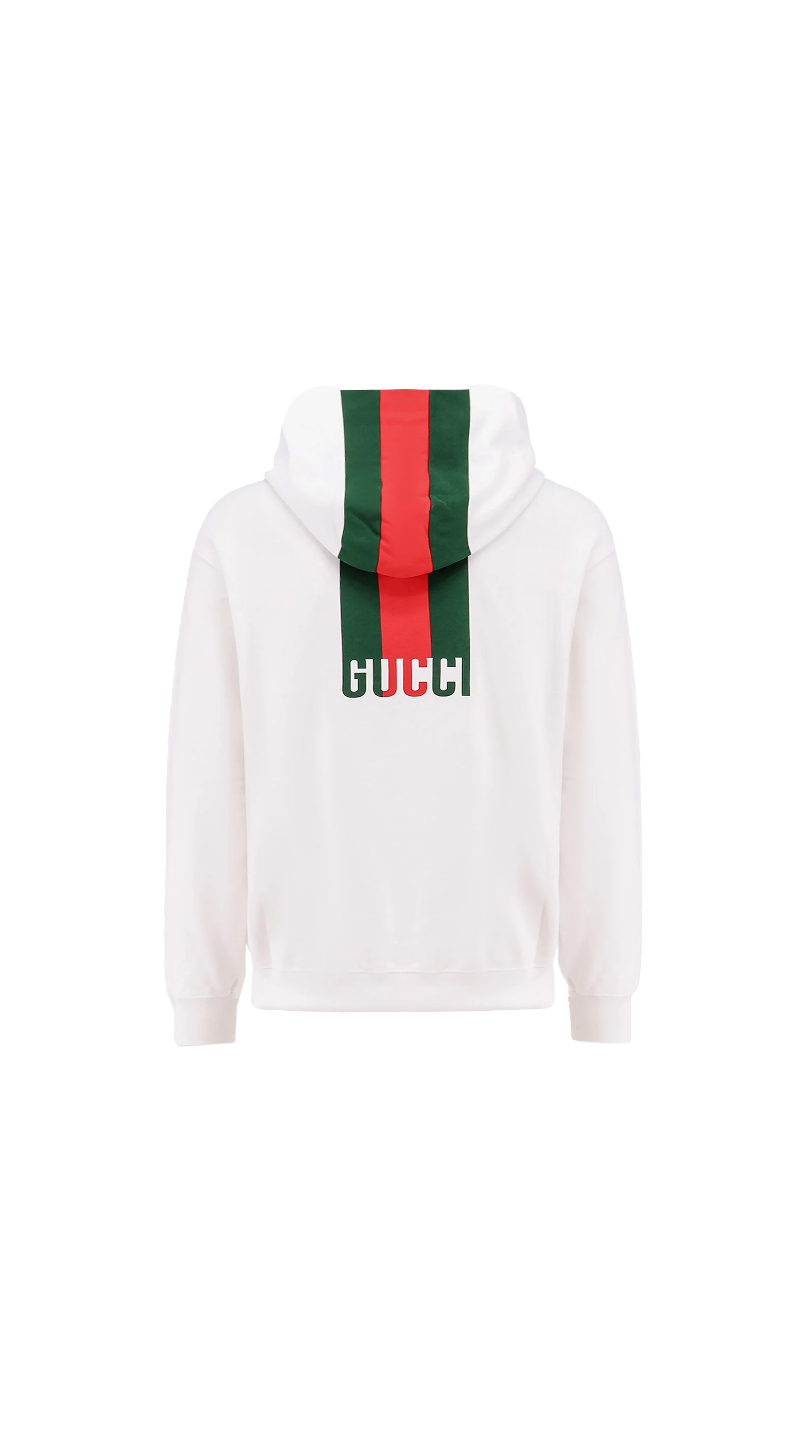 Cotton Jersey Sweatshirt with Web - White