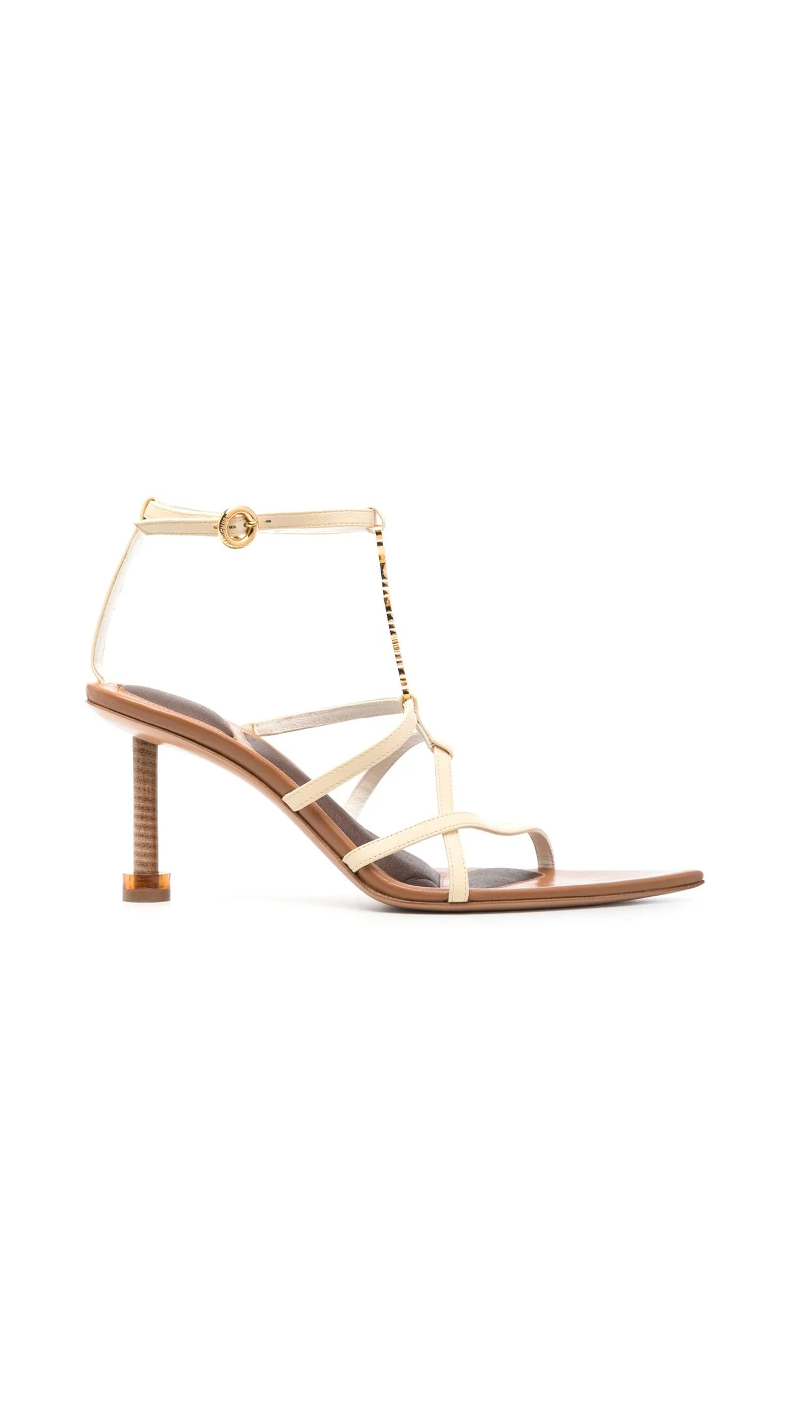 Les Sandals Pralu Pointues - Ecru/Gold