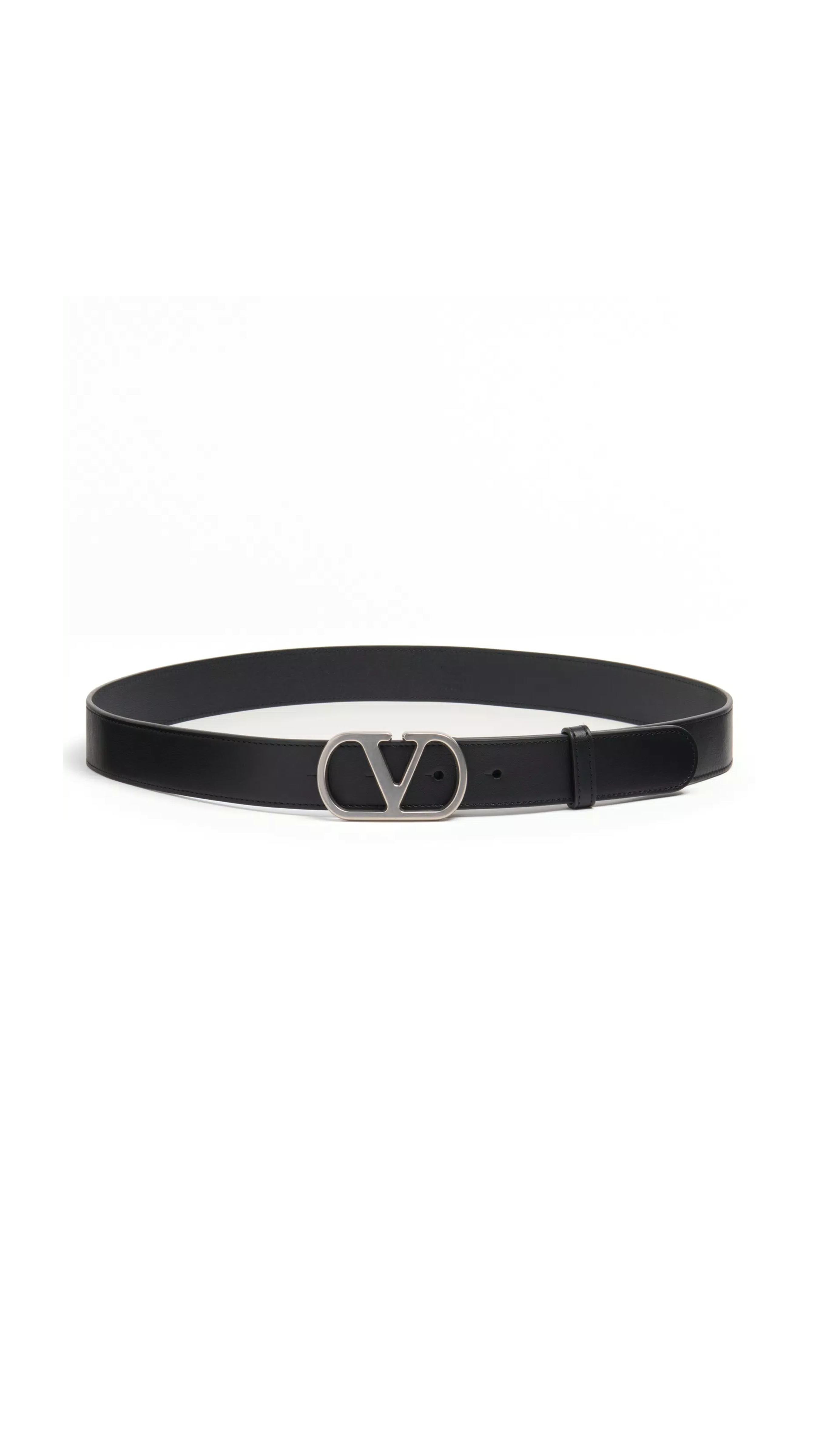 Vlogo Signature Belt in Shiny Calfskin 30 MM - Black