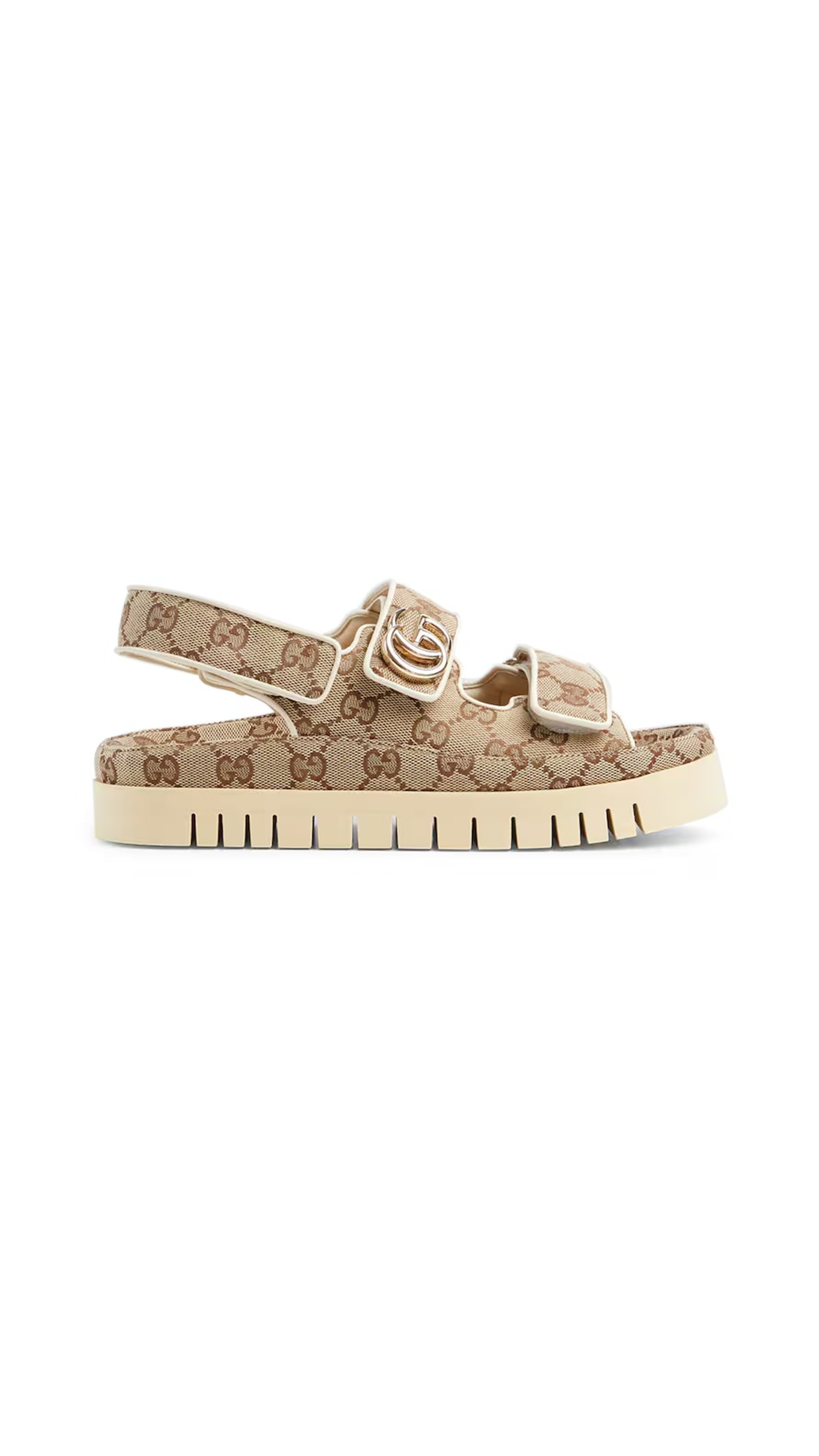 GG Canvas Sandals - Beige/Brown