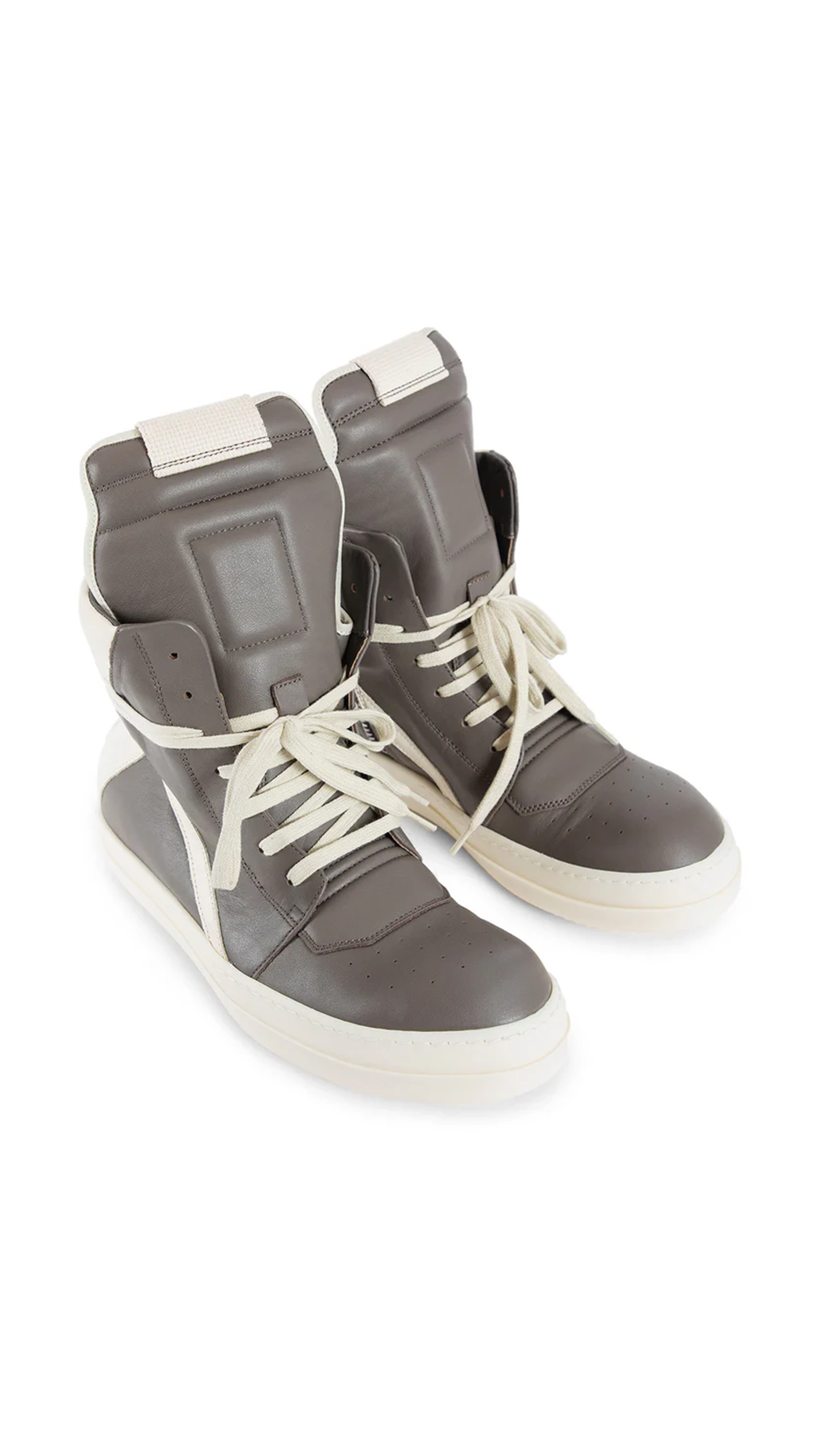 Hollywood Geobasket Calf Leather Sneakers - Grey/Milk