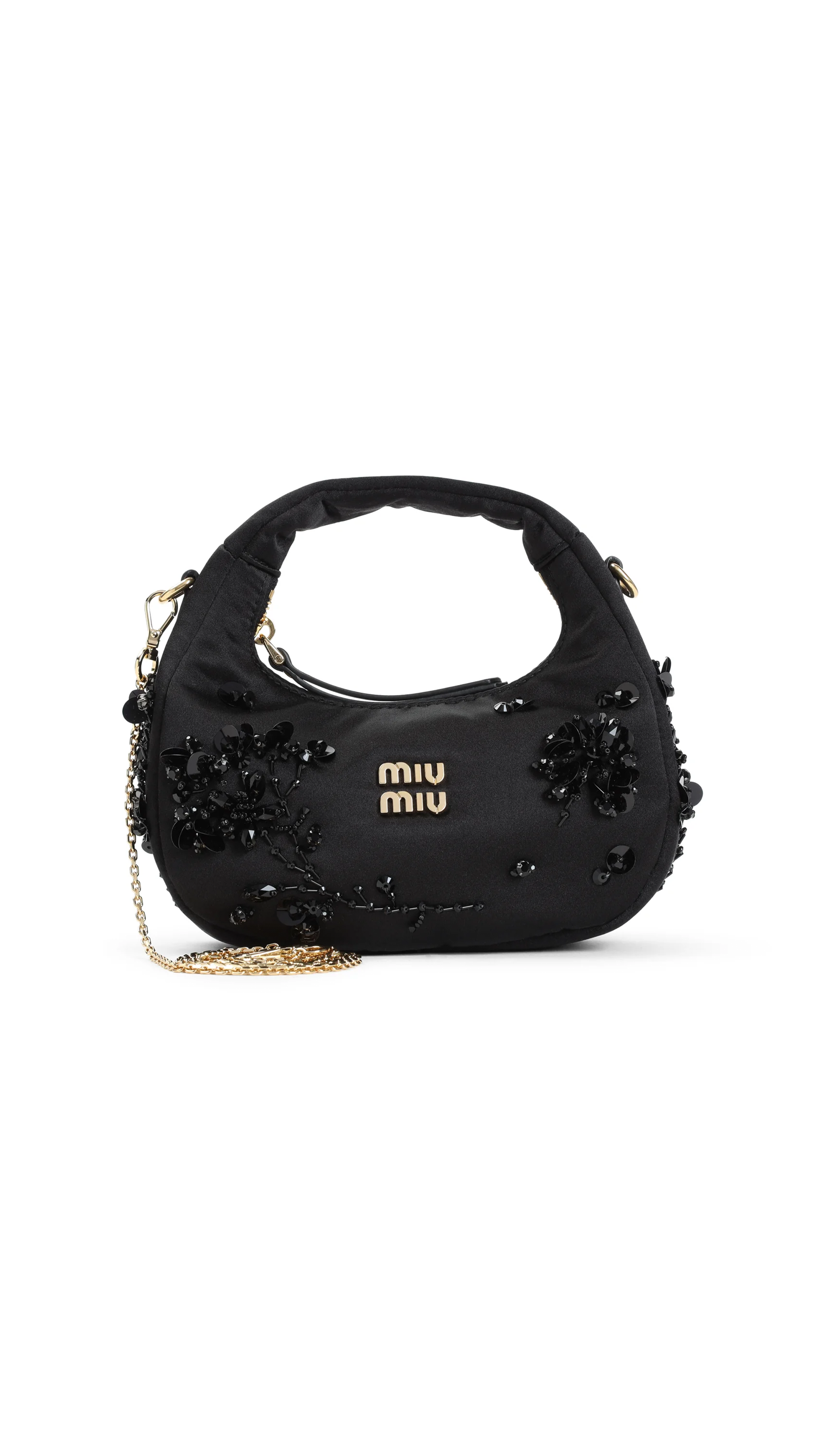 Wander Embroidered Duchesse Mini-Bag - Black