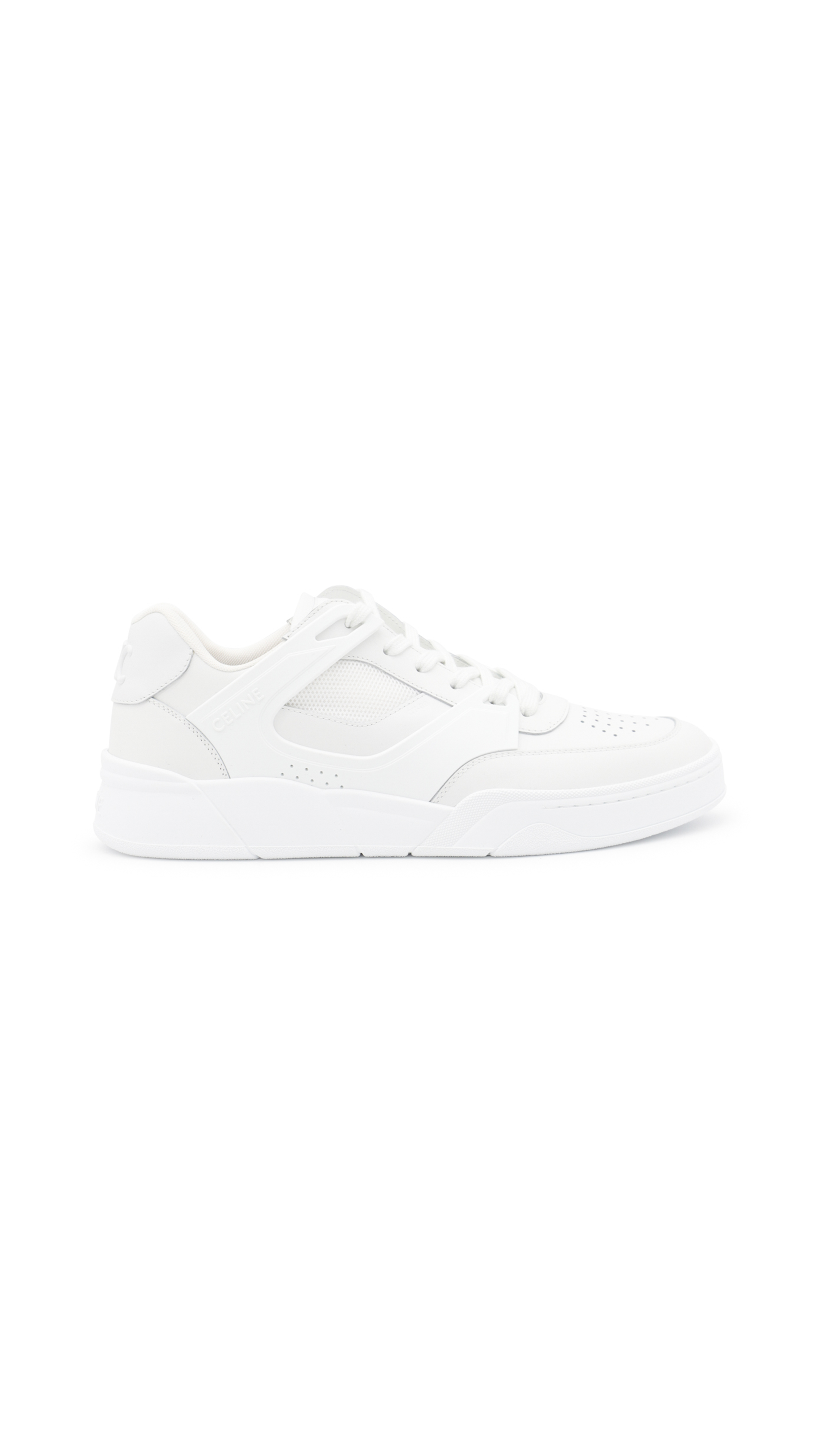 CT-09 Low Lace-up Sneaker in Calfskin and Mesh - Optic White