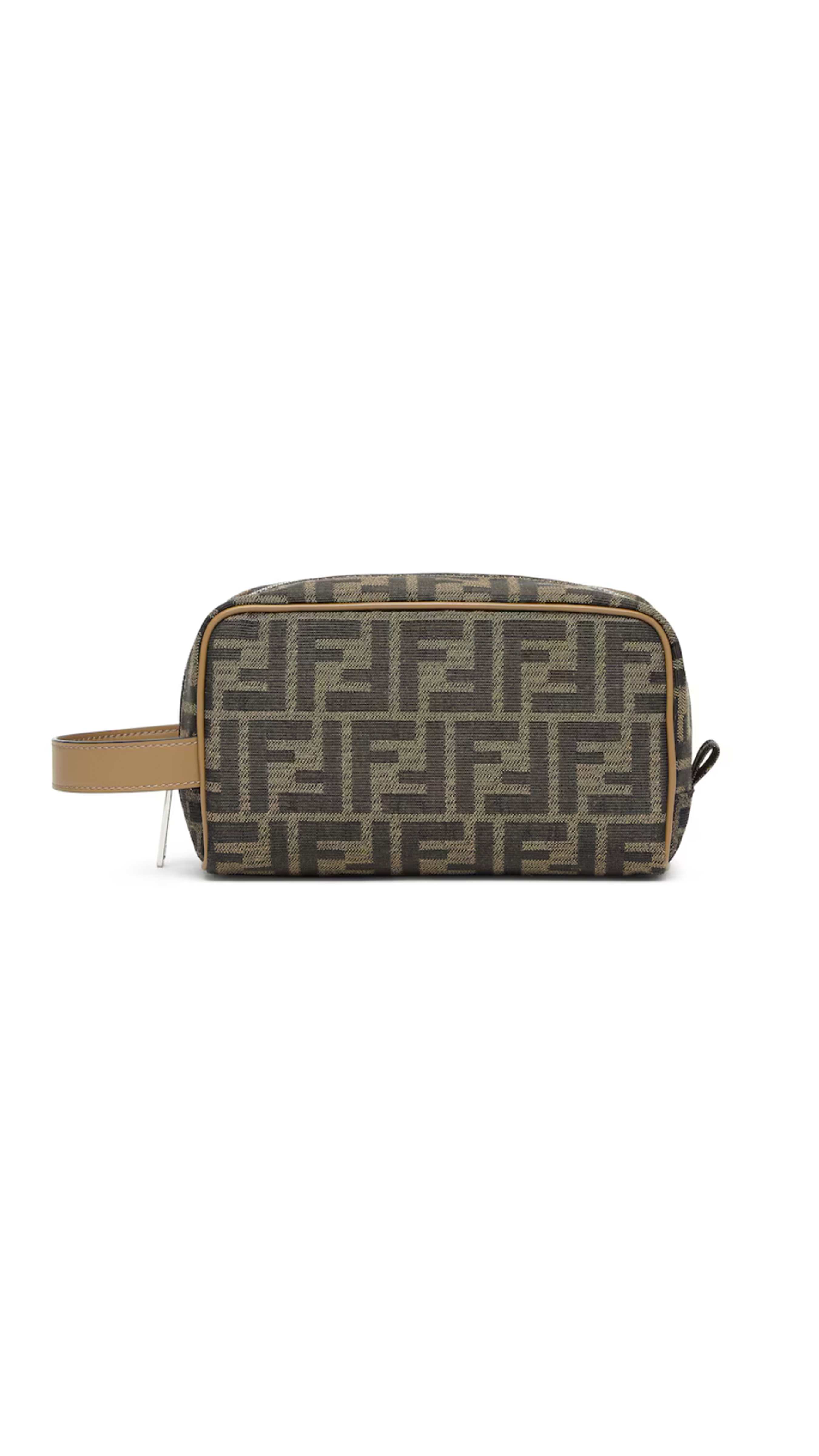 Small FF Jacquard Toiletry Case - Brown