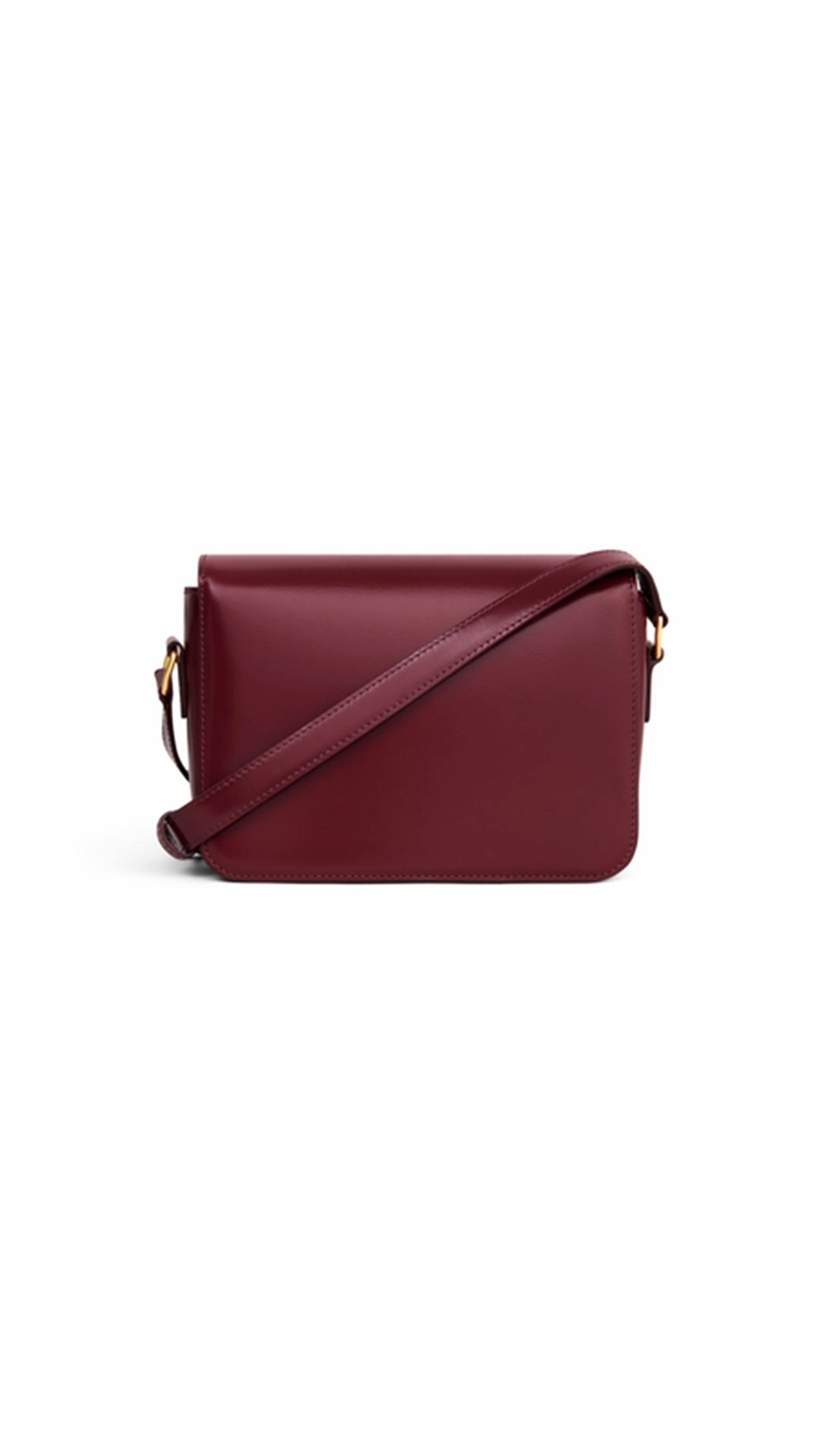 Teen Triomphe Bag in Shiny Calfskin - Light Burgundy