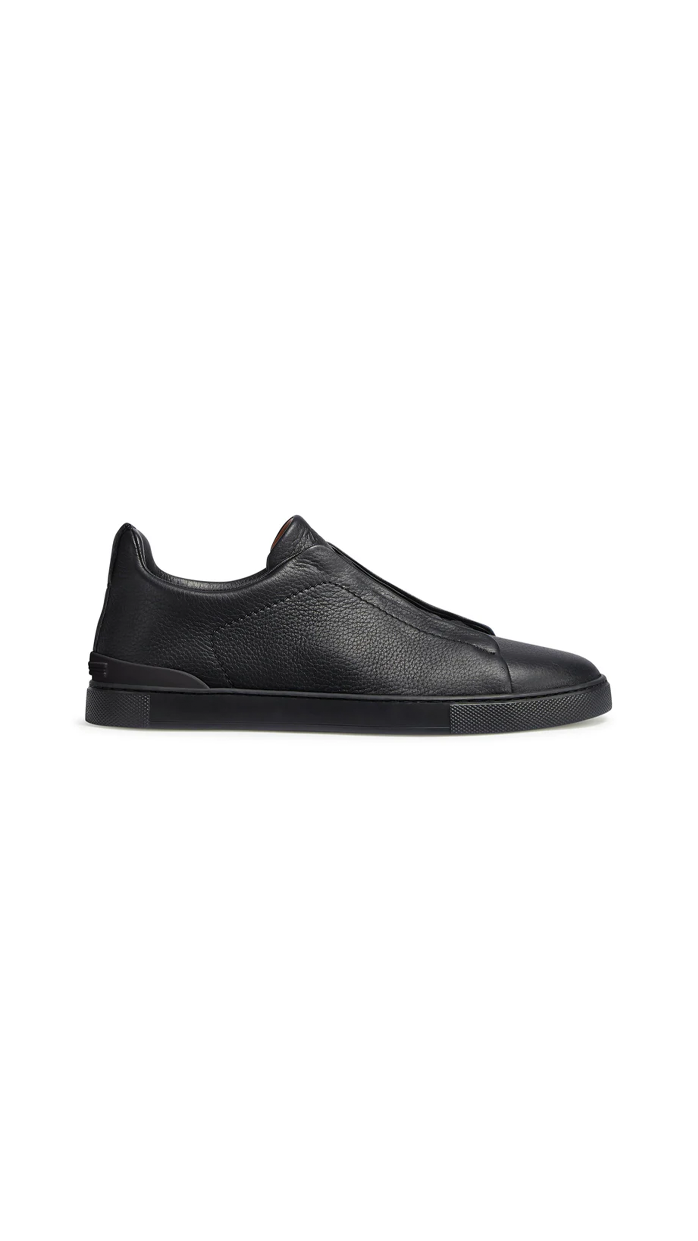 Deerskin Triple Stitch™ Low Top Sneakers - Black