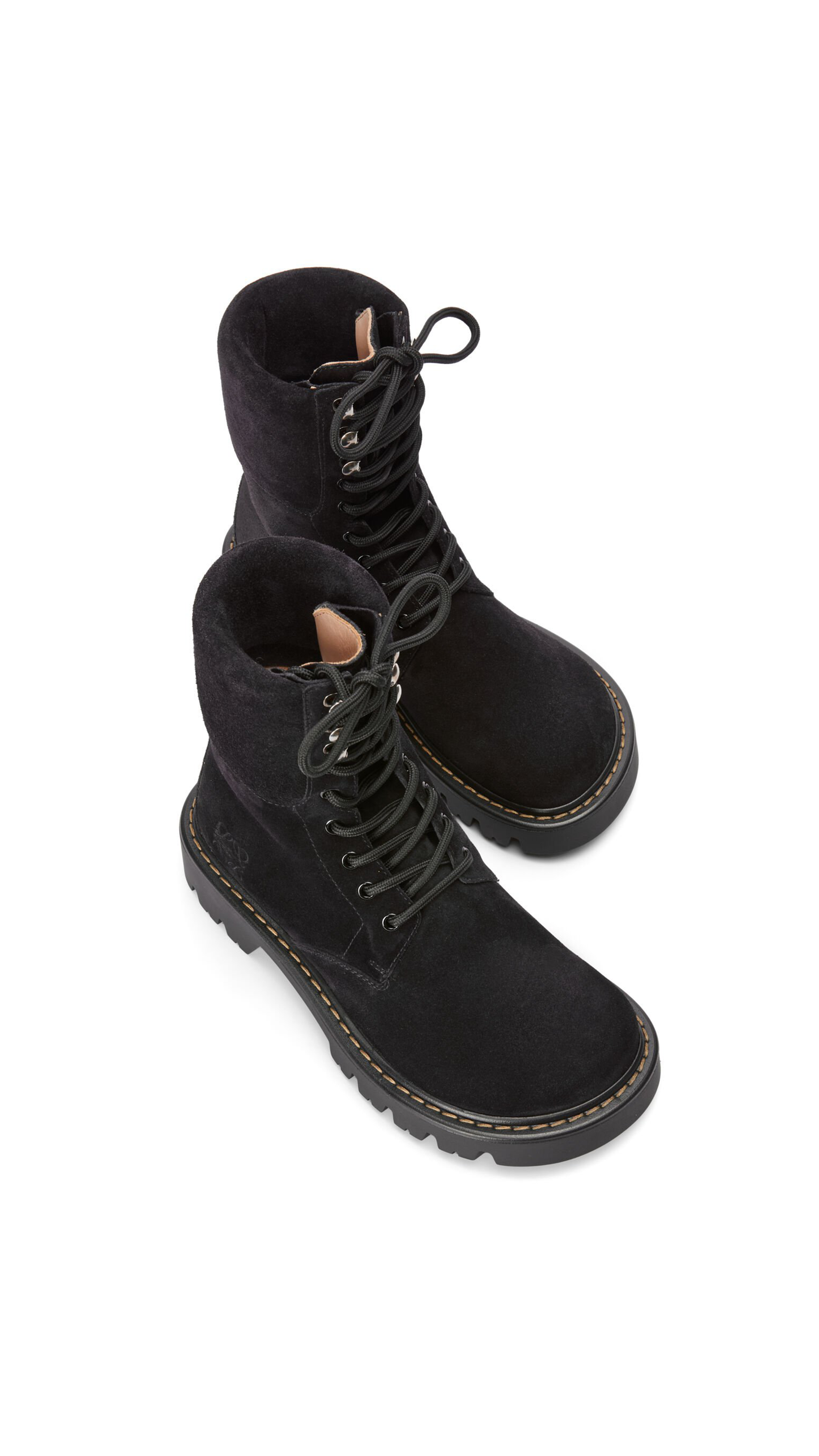 Sierra Combat Boot in Suede - Black