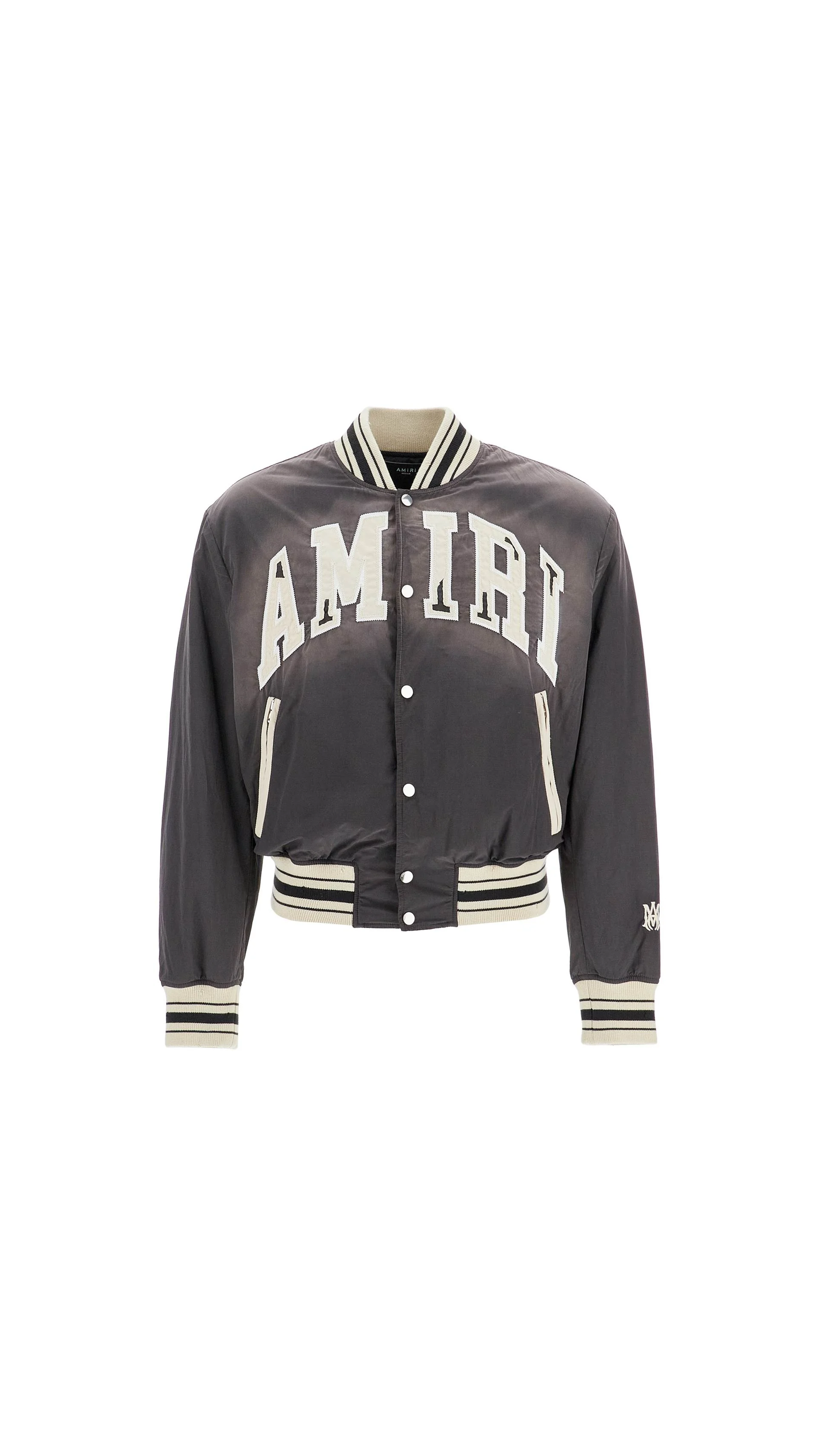 Sun Faded Bomber Jacket - Black/Off White