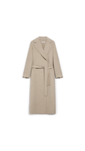 Wool Coat with Belt - Beige