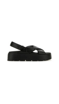 Padded Nappa Leather Sandals - Black