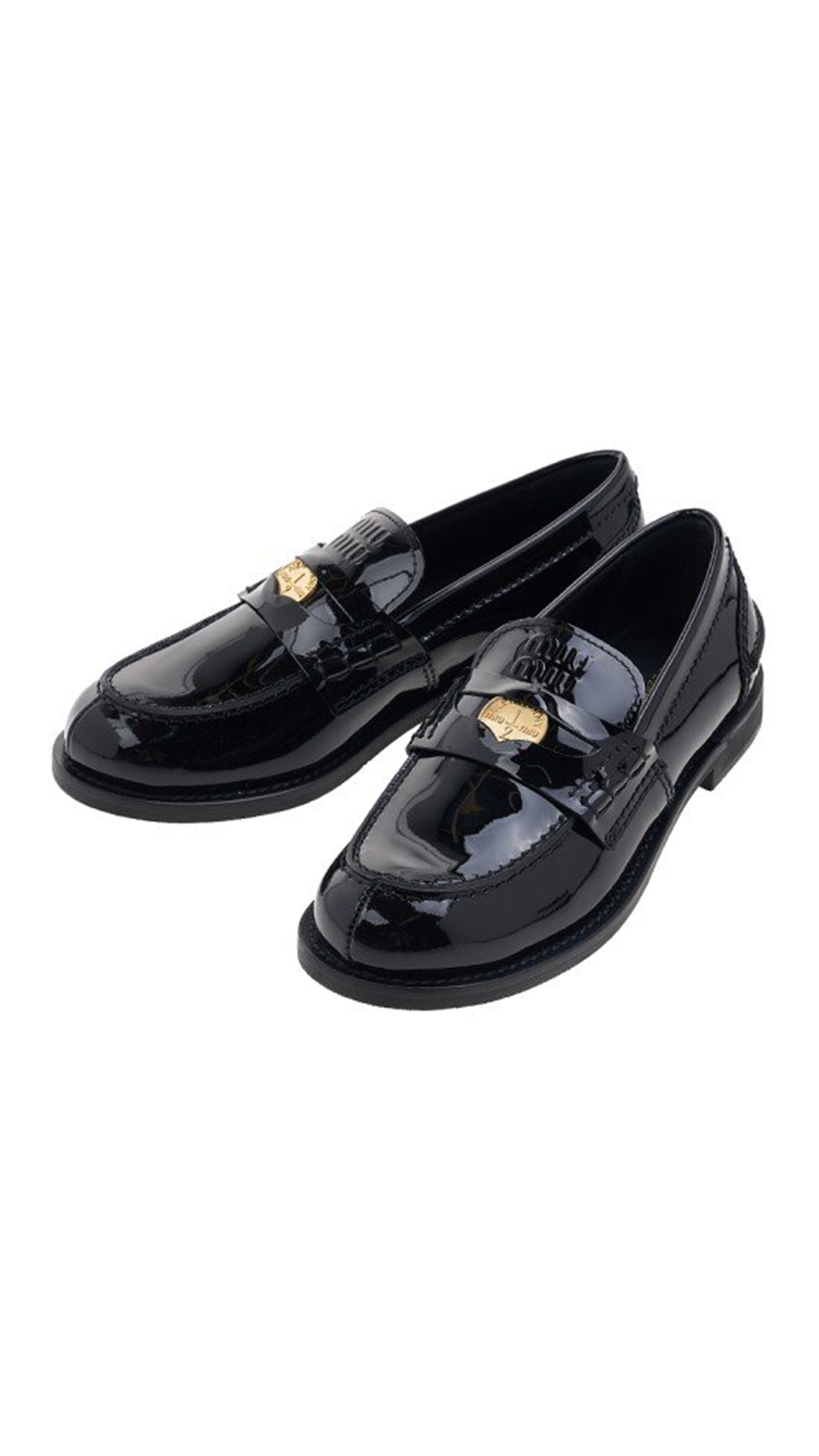 Patent Leather Penny Loafers - Black