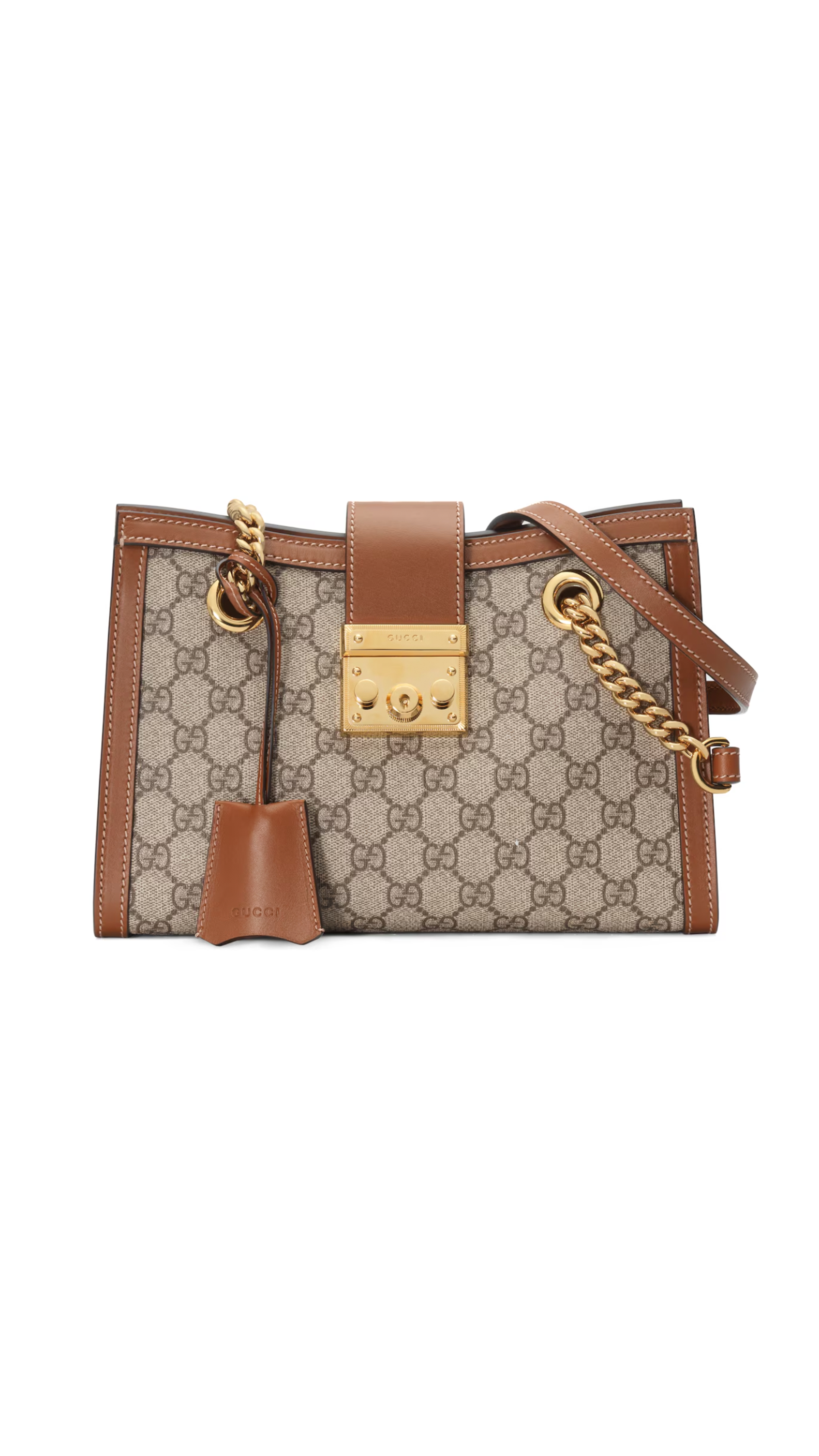 Padlock Medium Tote Bag - Beige/Brown