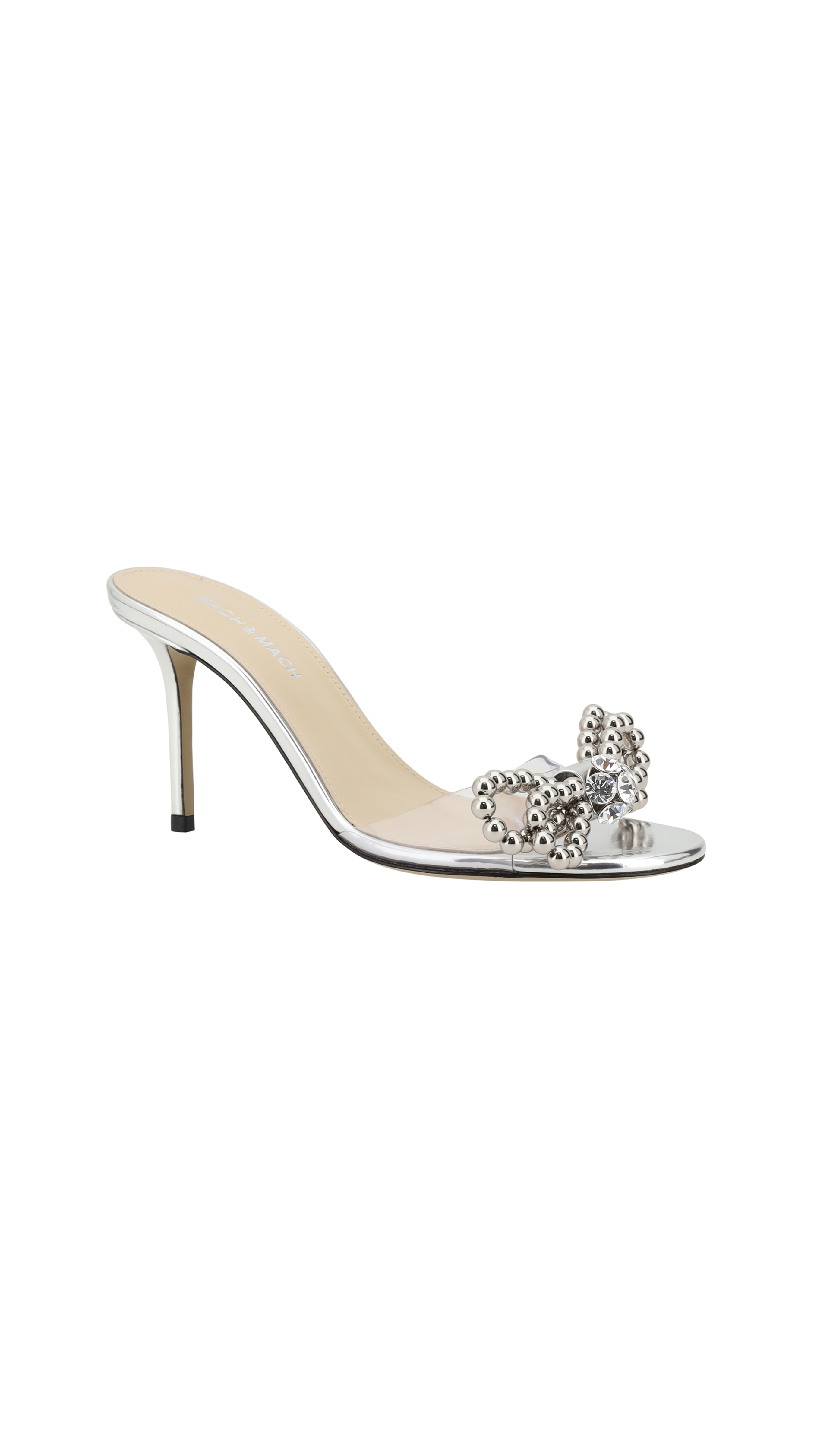 Stud Bow PVC Mules - Transparent