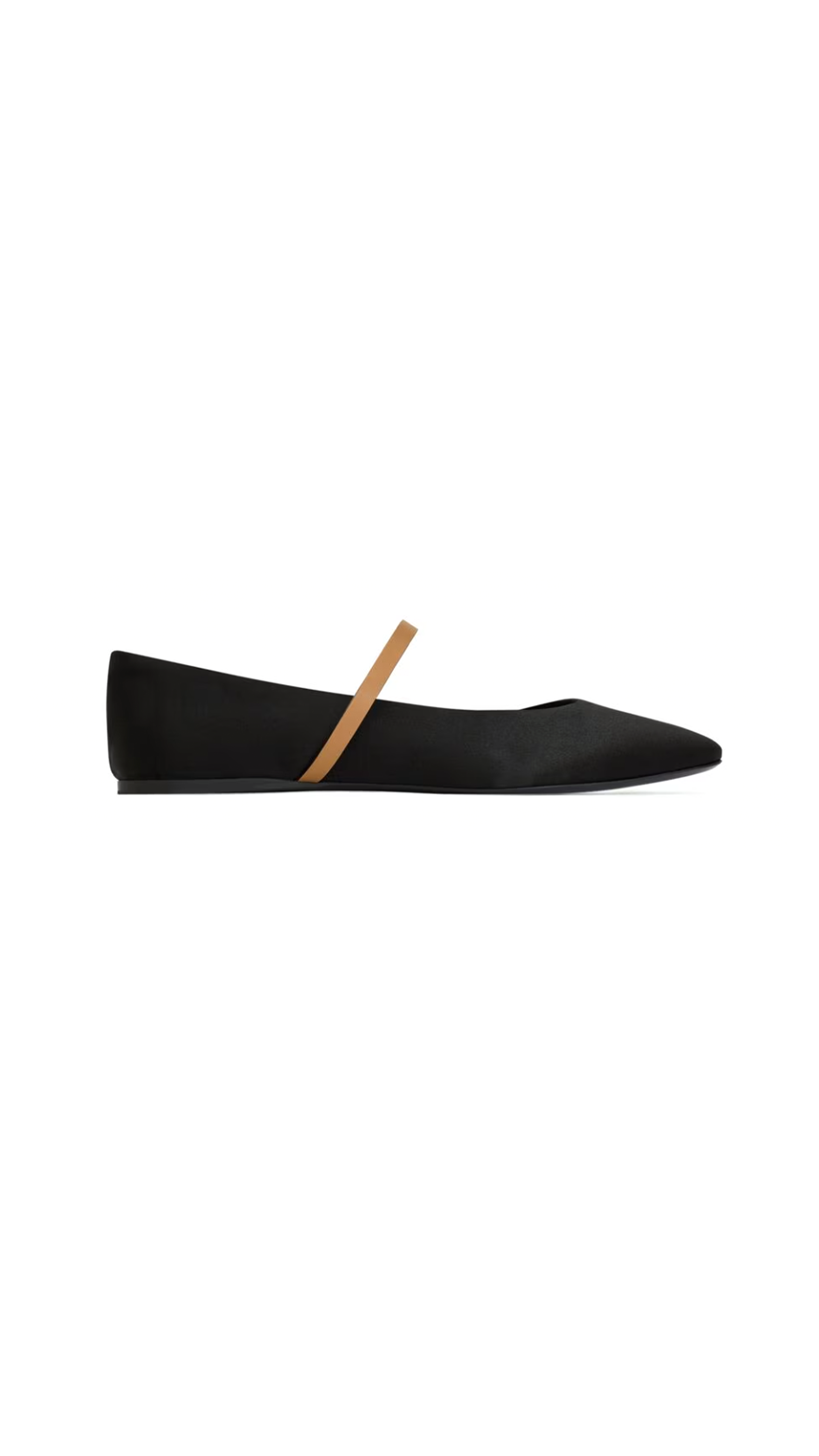 Gio Ballet Flats in Satin Crepe - Black