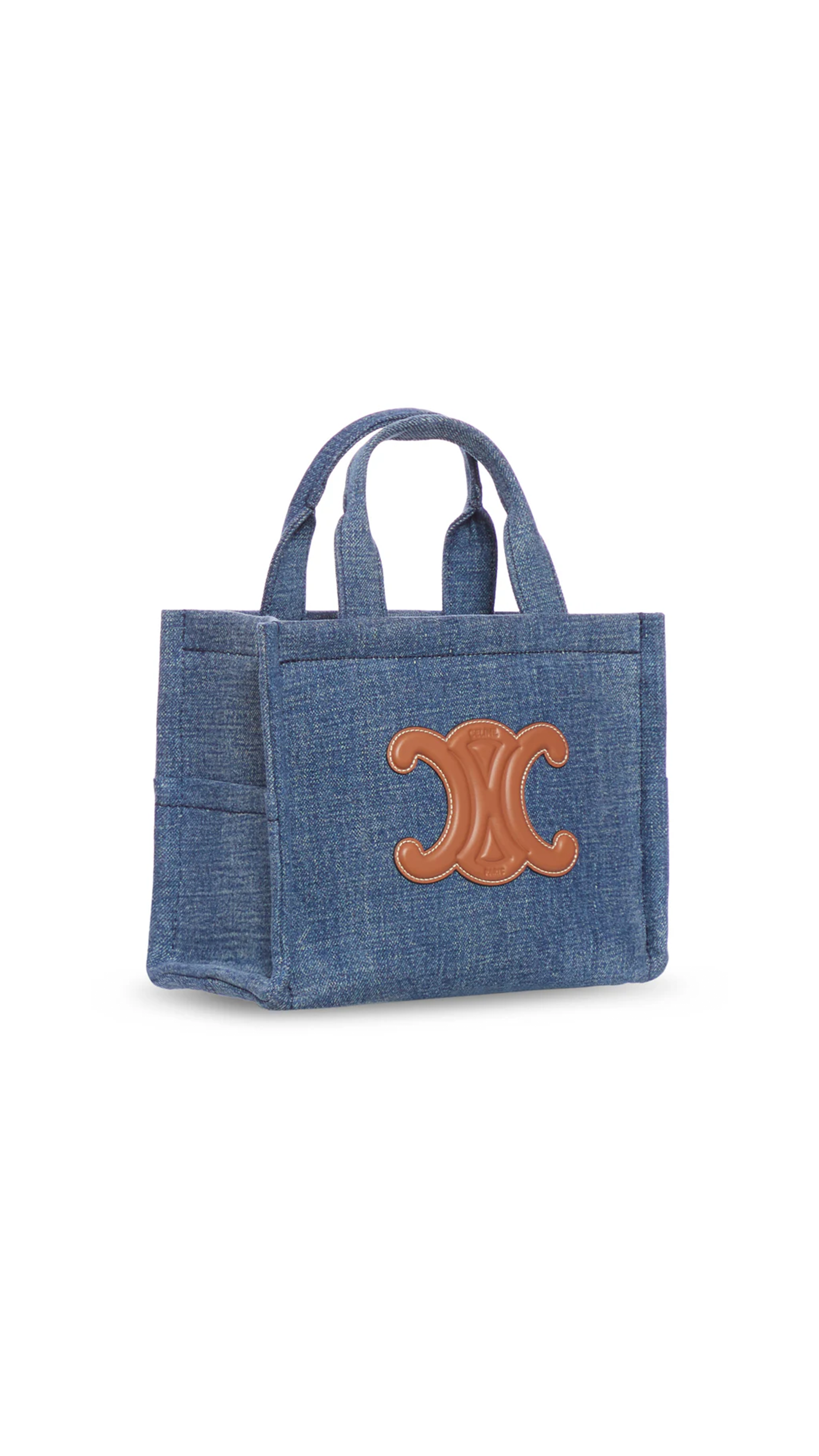 Small Cabas Thais in Denim and Calfskin - Navy