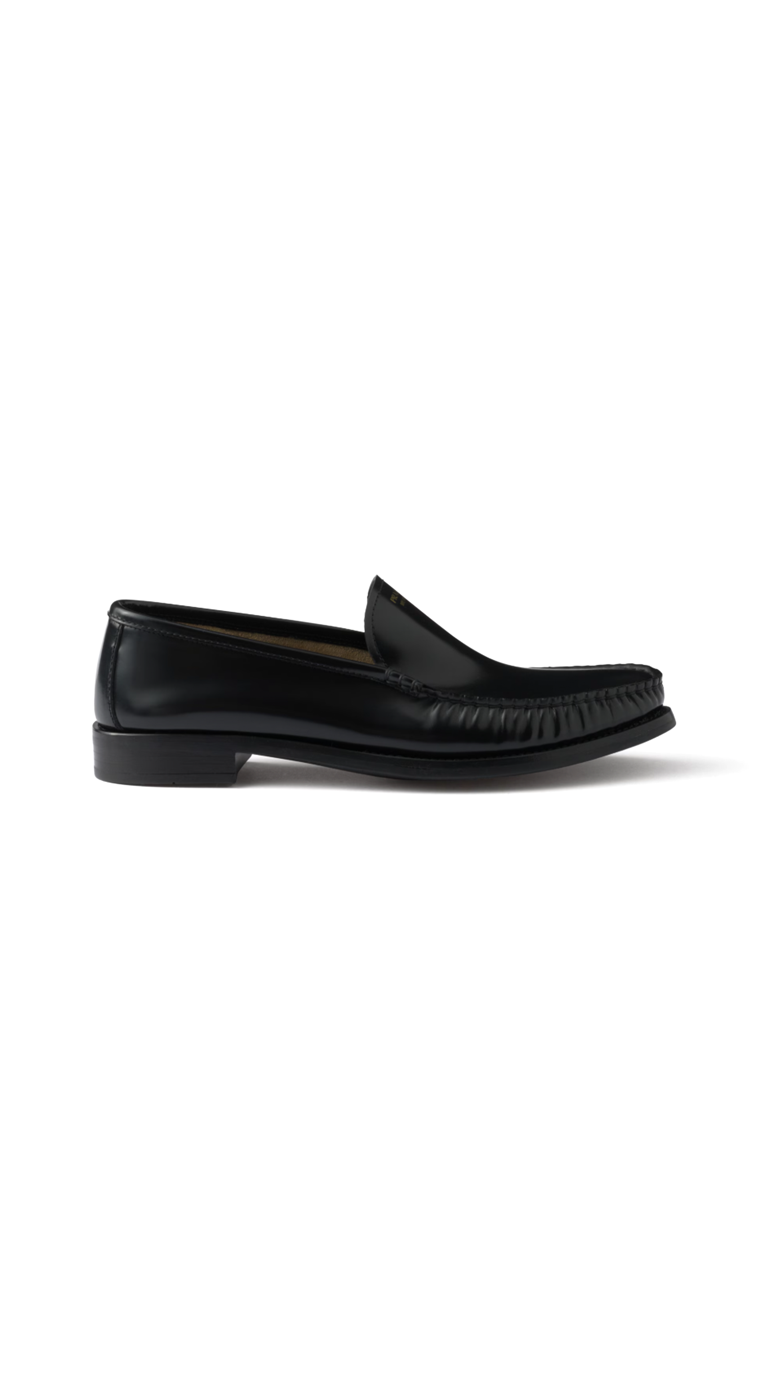 Brushed Leather Loafers - Black
