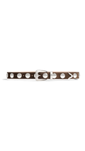 Benny Belt in Suede with Studs - Ebano Suede/Silver