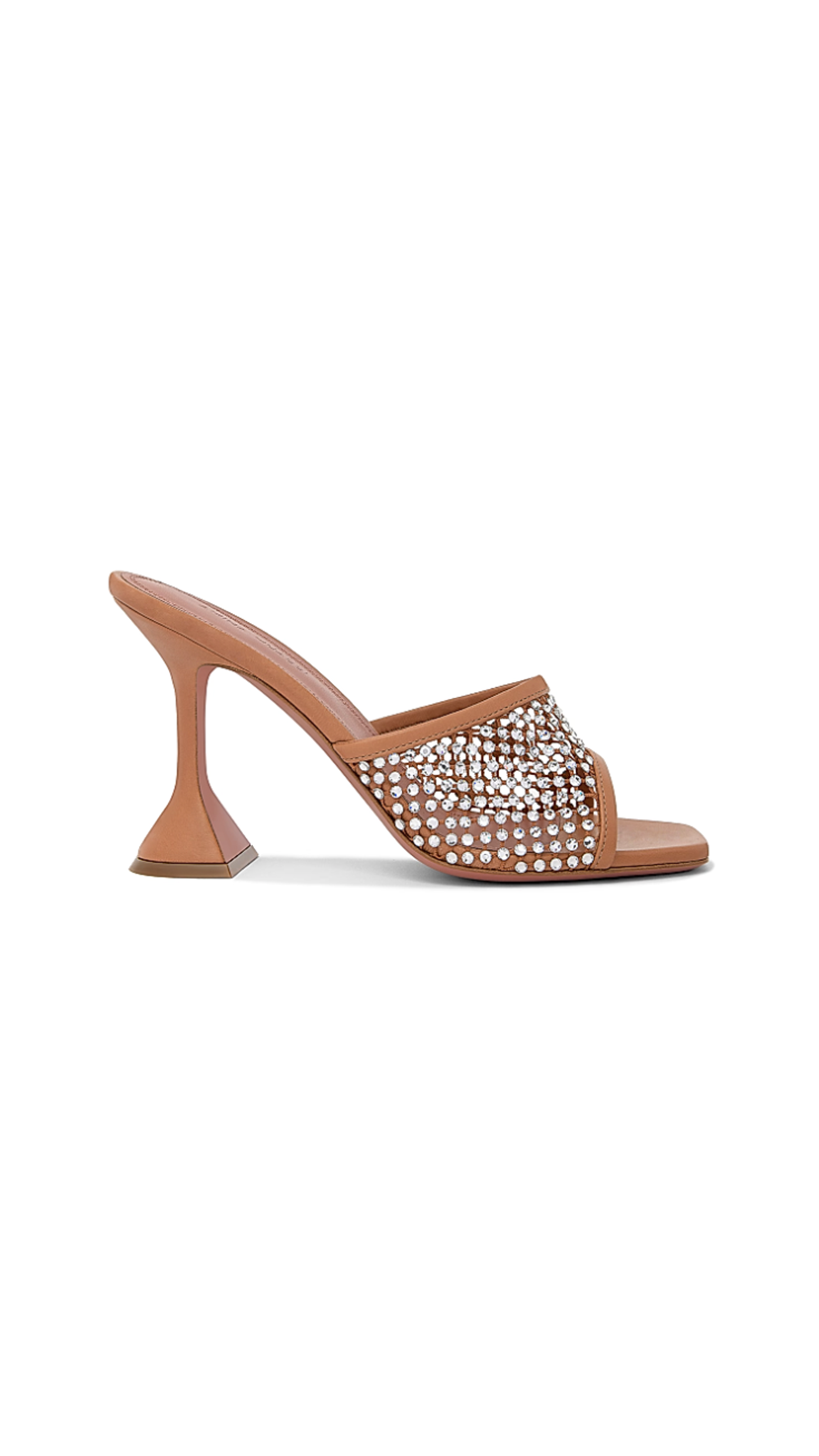 Lupita Crystal Net Slippers in Nappa - Latte