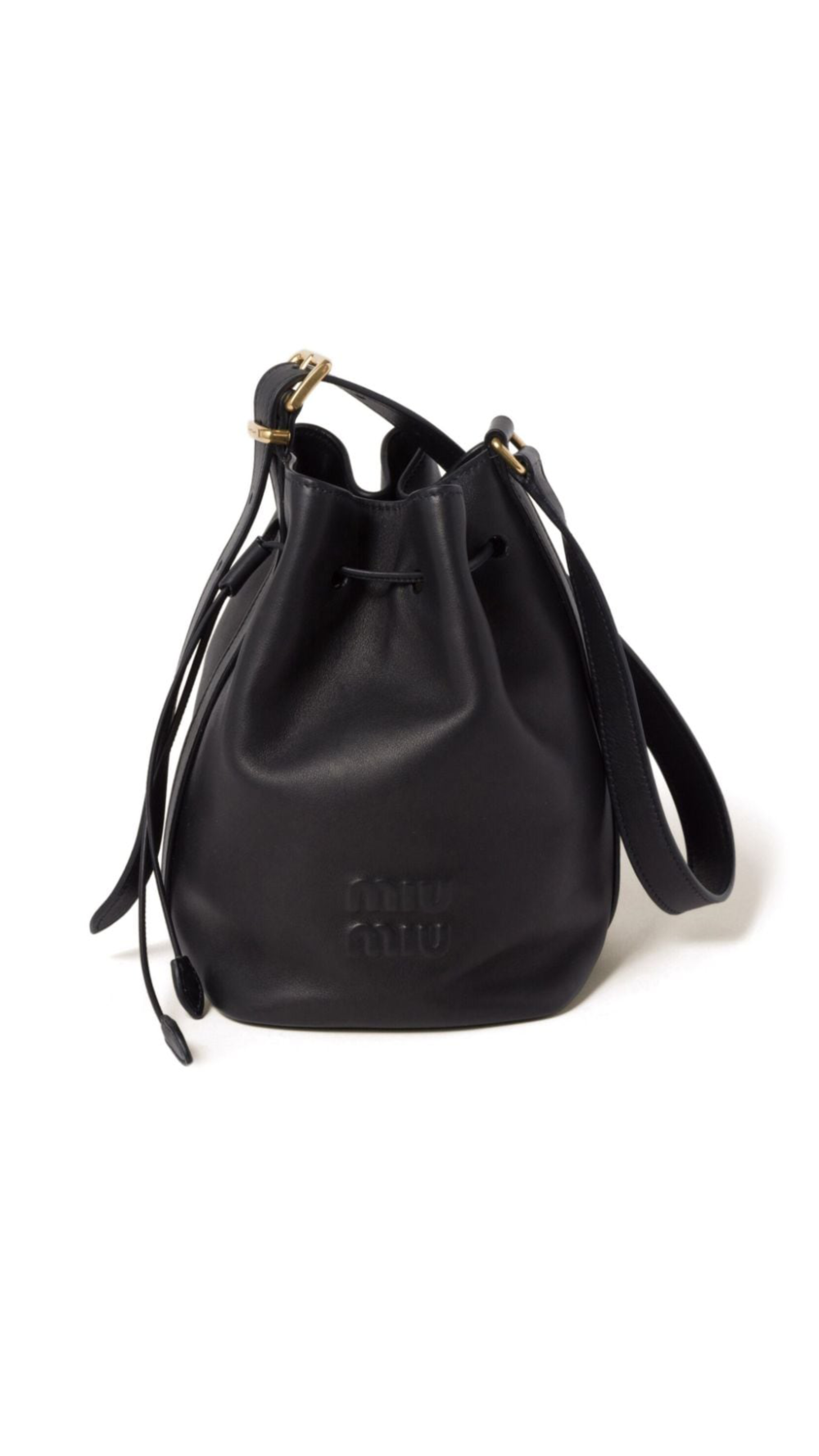 Nappa Leather Bucket Bag - Black