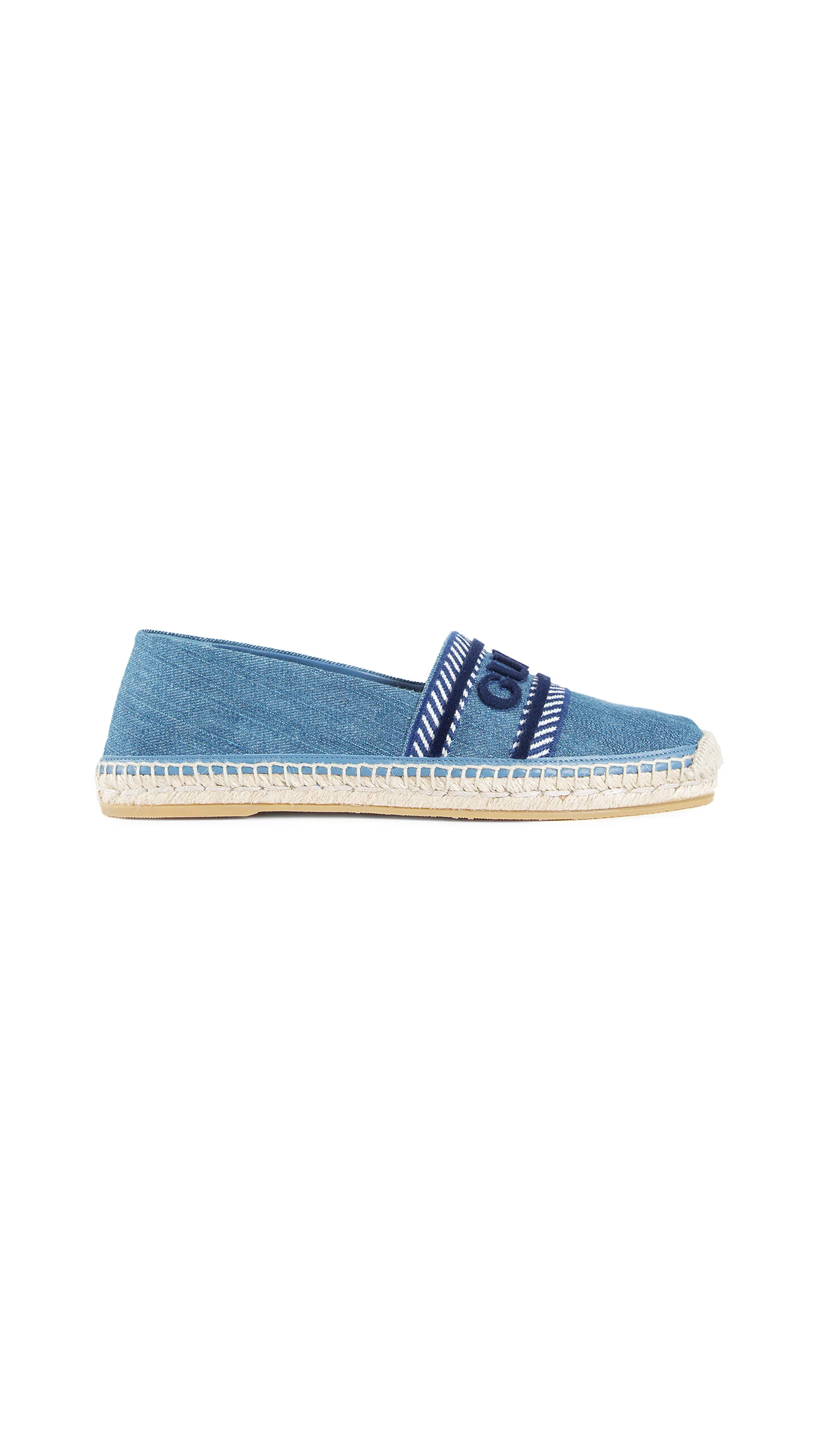 Logo Espadrilles in Denim - Blue