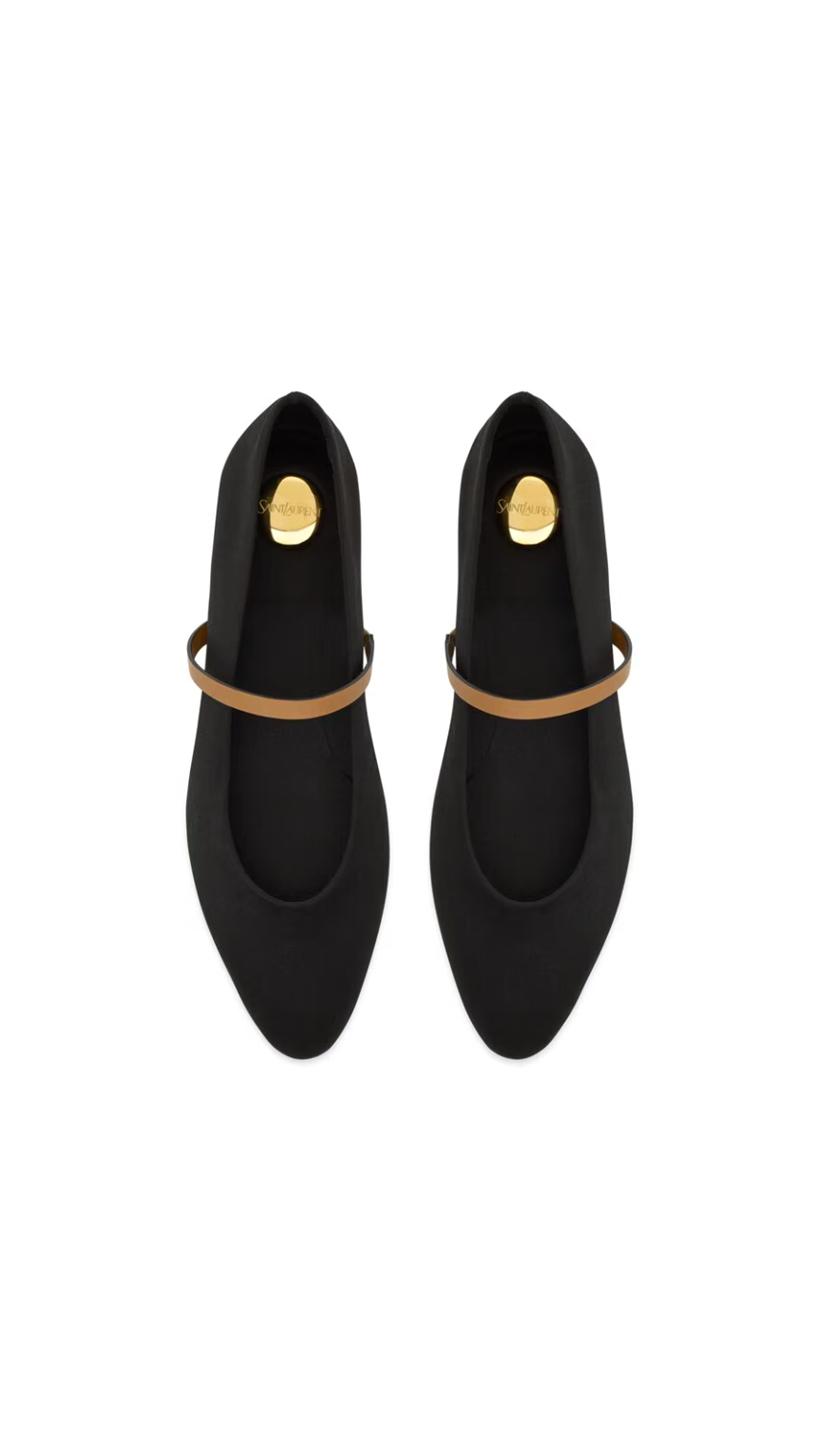 Gio Ballet Flats in Satin Crepe - Black