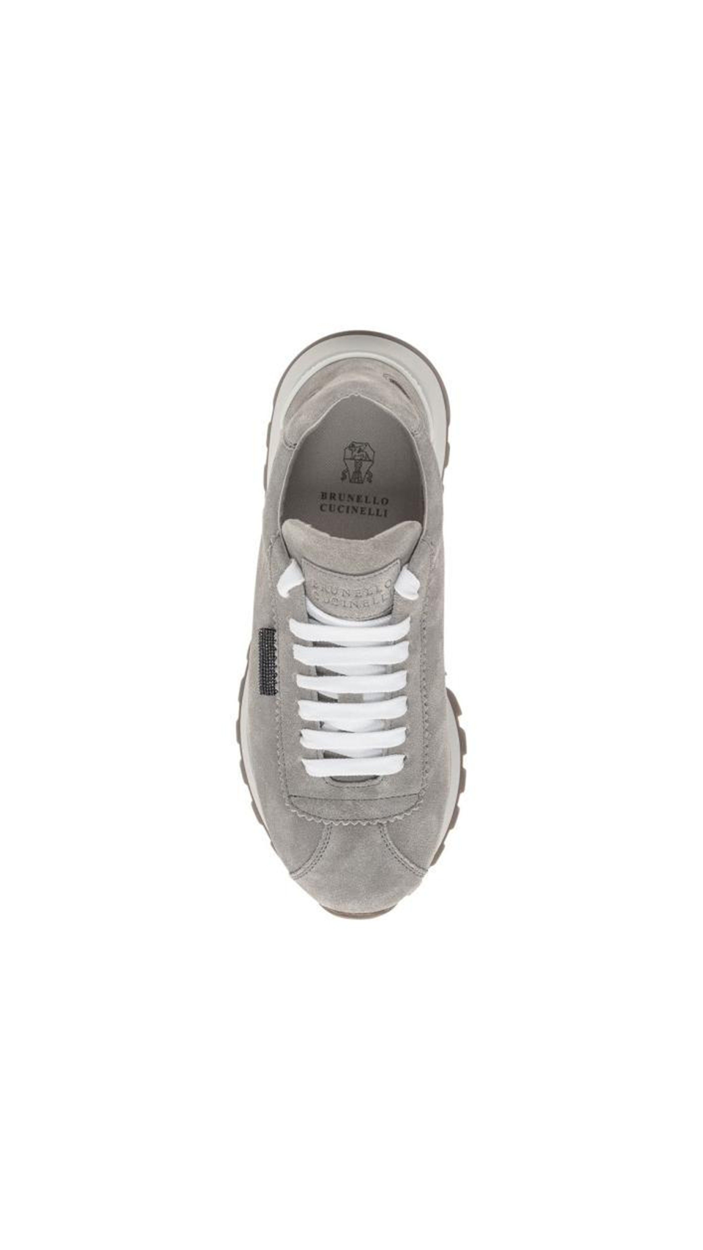 Suede Runner Sneakers - Grey