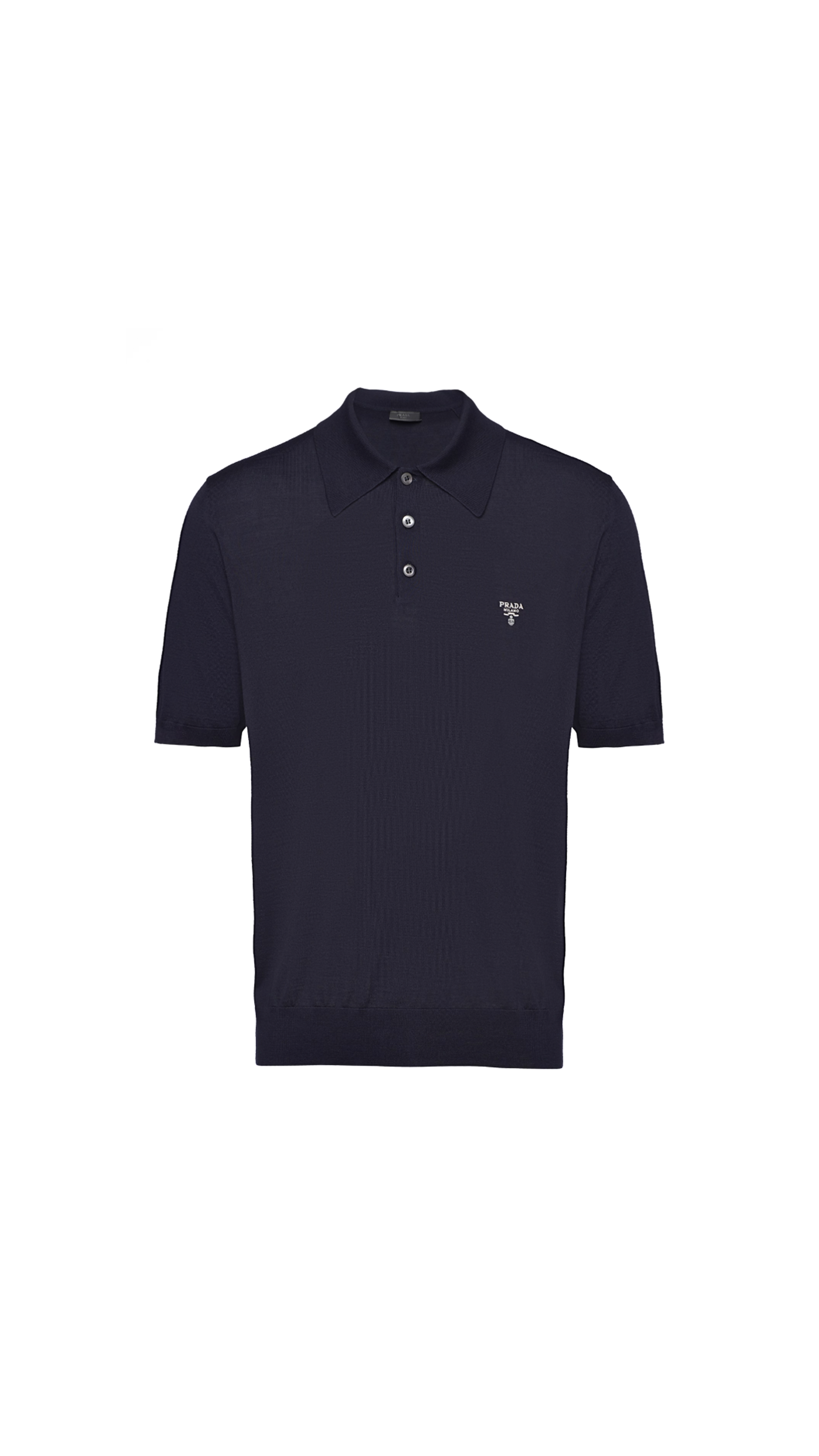 Superfine Wool Polo Shirt - Navy